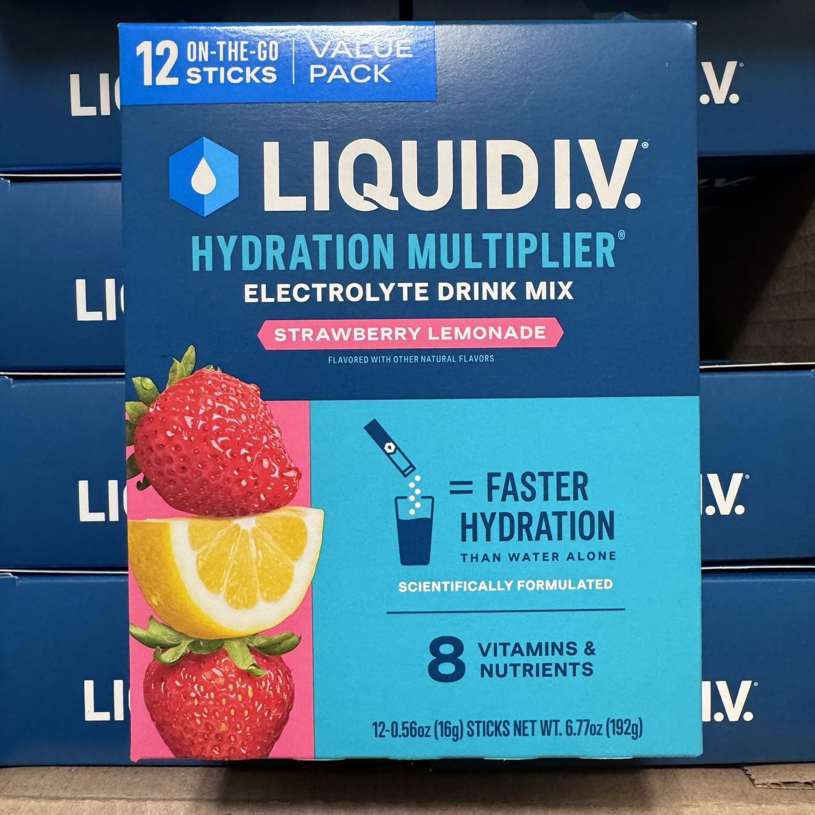 Liquid I.V. Hydration Multiplier Strawberry Lemonade 96 Sticks Expires 3/2028