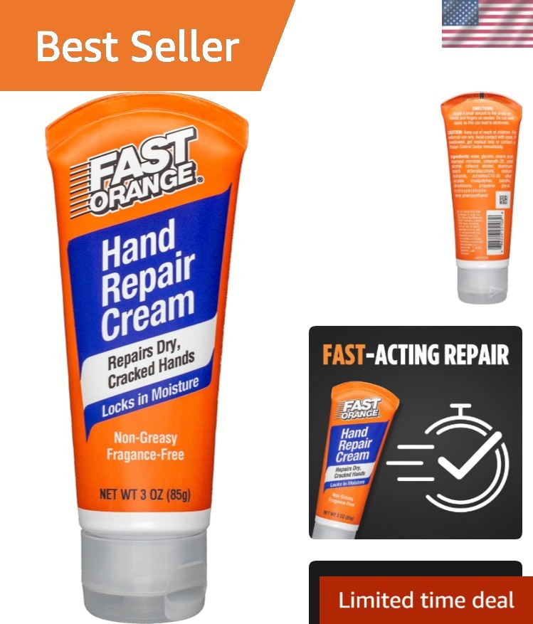 Fast-Acting Hand Repair Cream 3oz – Unscented & Non-Greasy for Busy Lives
