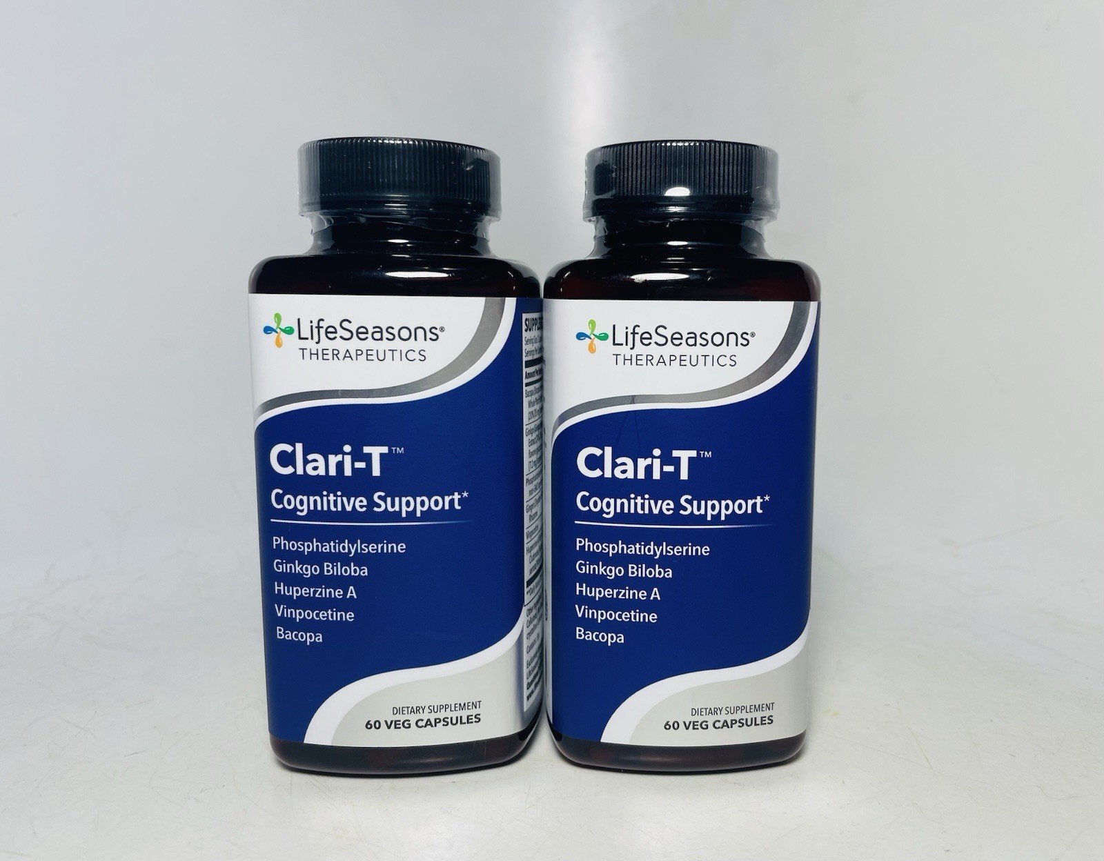 X2 LifeSeasons Clari-T Cognitive Support Bacopa Ginkgo 60 Caps Exp. 11/2028