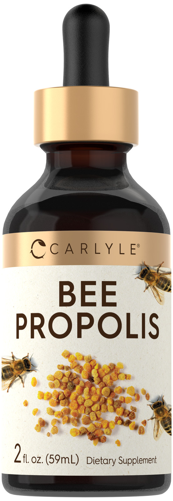 Bee Propolis Liquid Drops | 2 Fl Oz Tincture | Non-GMO, Gluten Free | by Carlyle