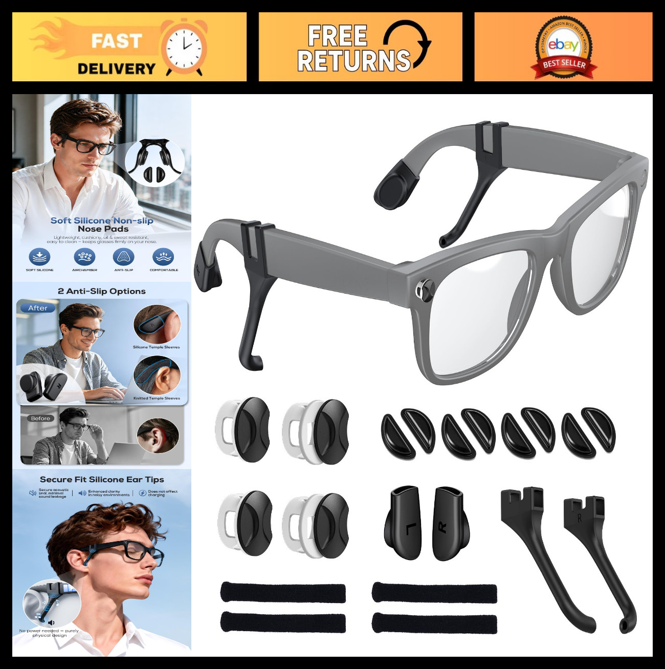 All-in-One Accessory Kit for Wayfarer/Skyler/Headliner: Lens Protectors, Nose Pa