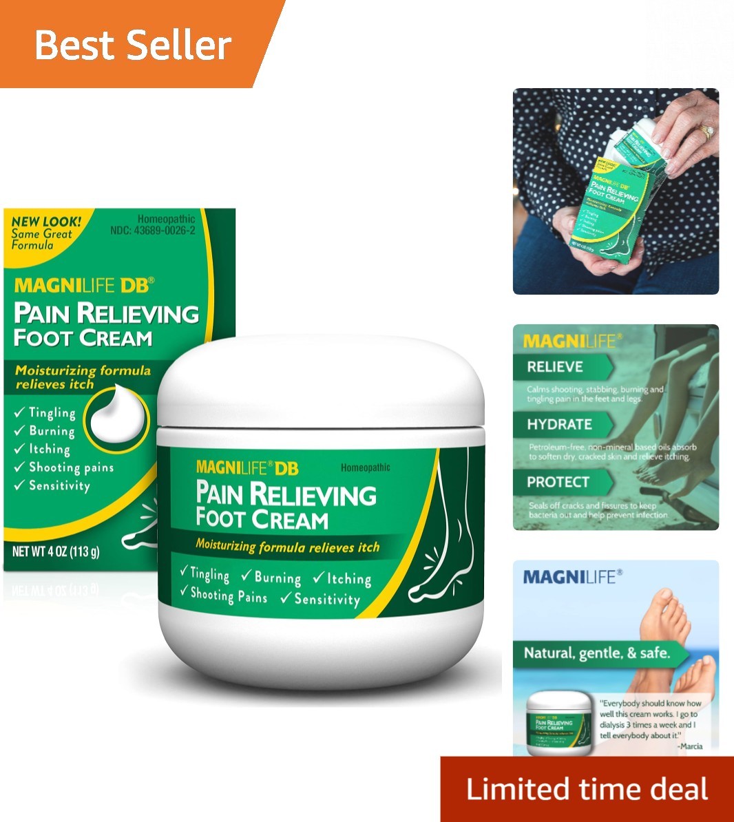Homeopathic 4 oz Foot Cream – Eases Tingling & Pain with All-Natural Ingredients