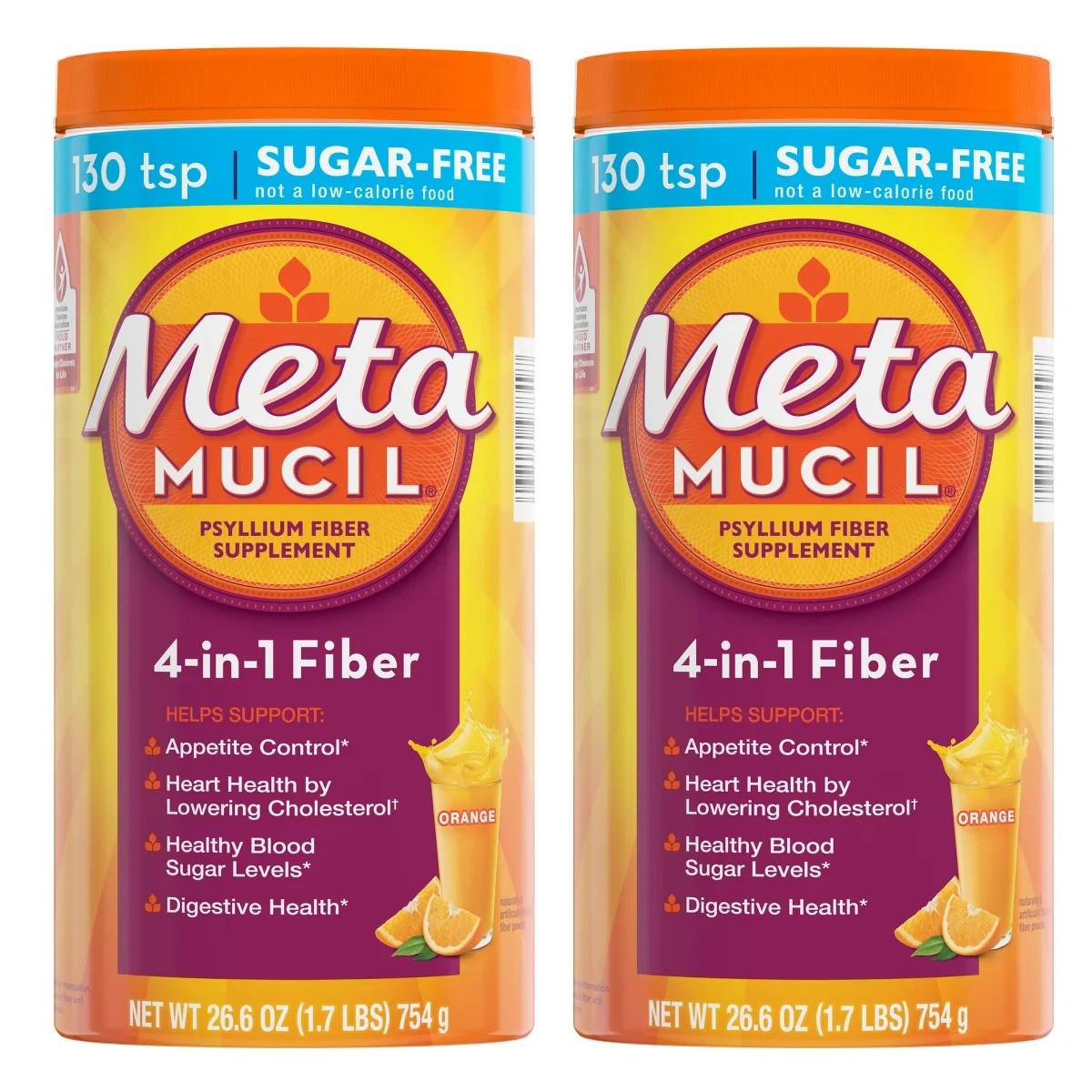 Metamucil Fiber Supplement, Orange, 260 Servings