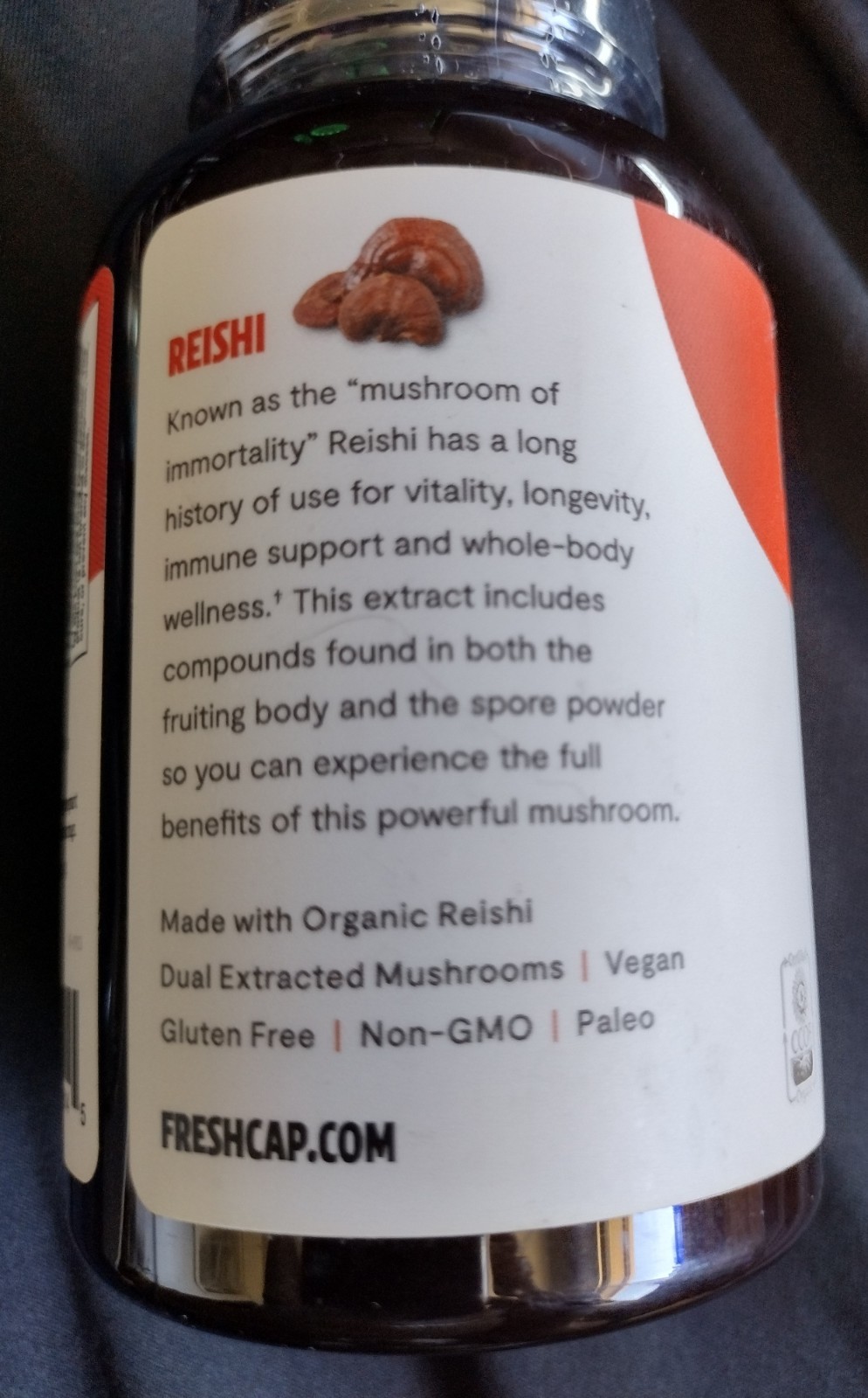 FreshCap Reishi Mushroom Extract Capsules 120 Caps Mushroom Extract. exp 2/27