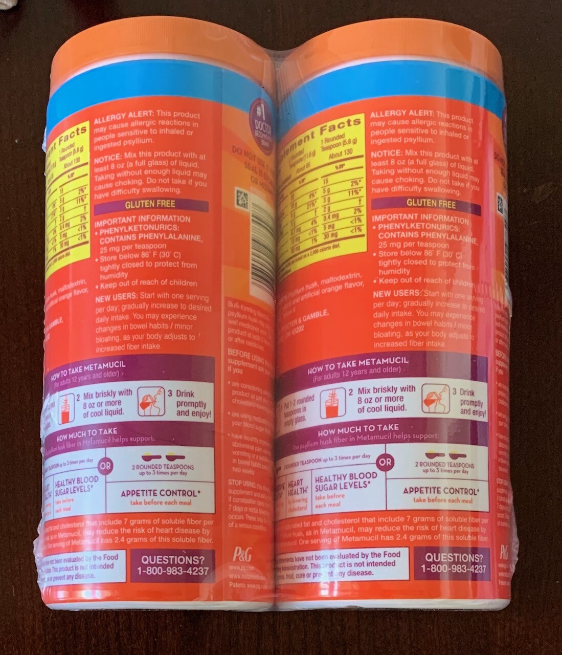Metamucil MultiHealth 100% Natural Psyllium Fiber, Sugar Free, 260 Doses