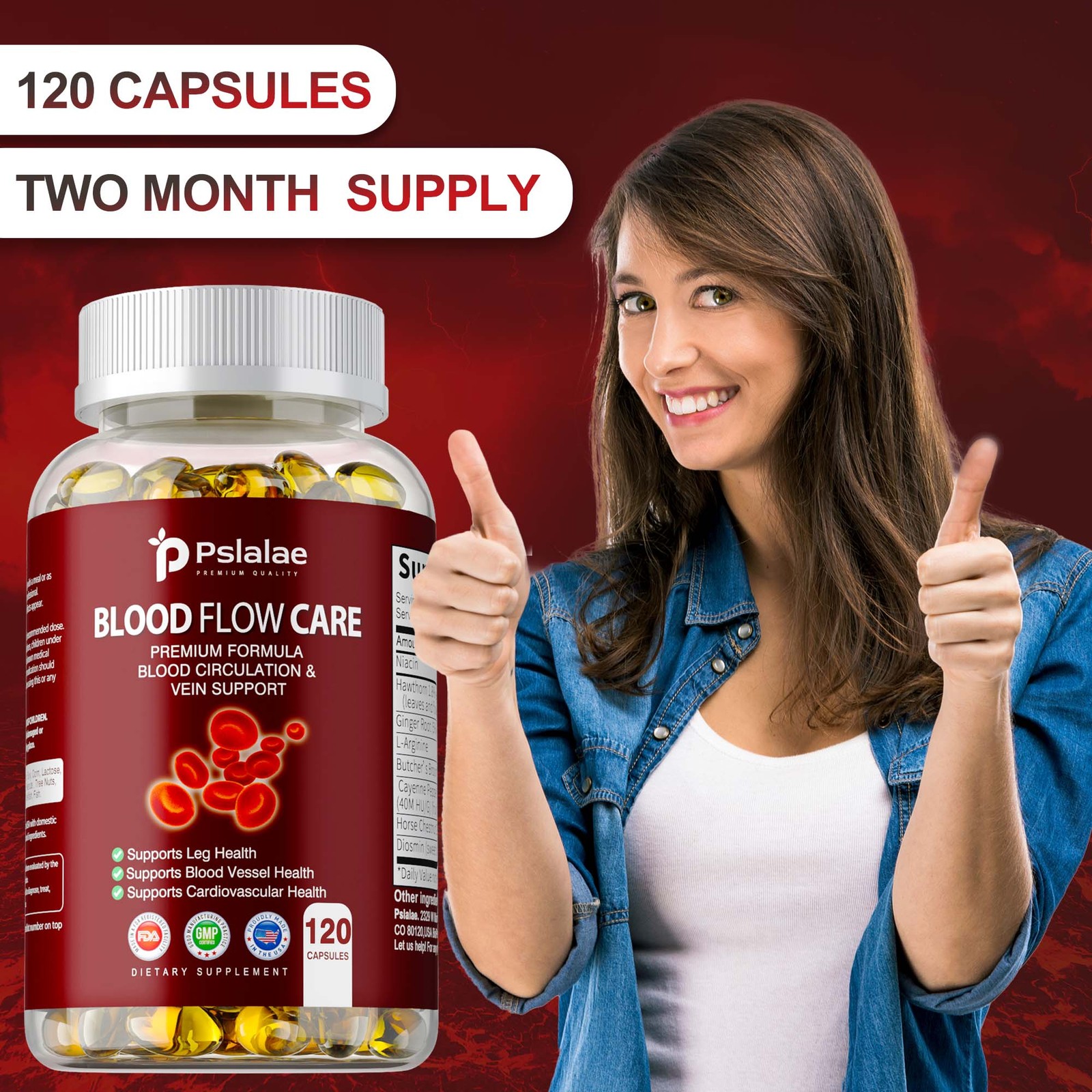 Blood Flow Care – Hawthorn, Ginger, Cayenne Pepper – Aids in Healthy Circulation