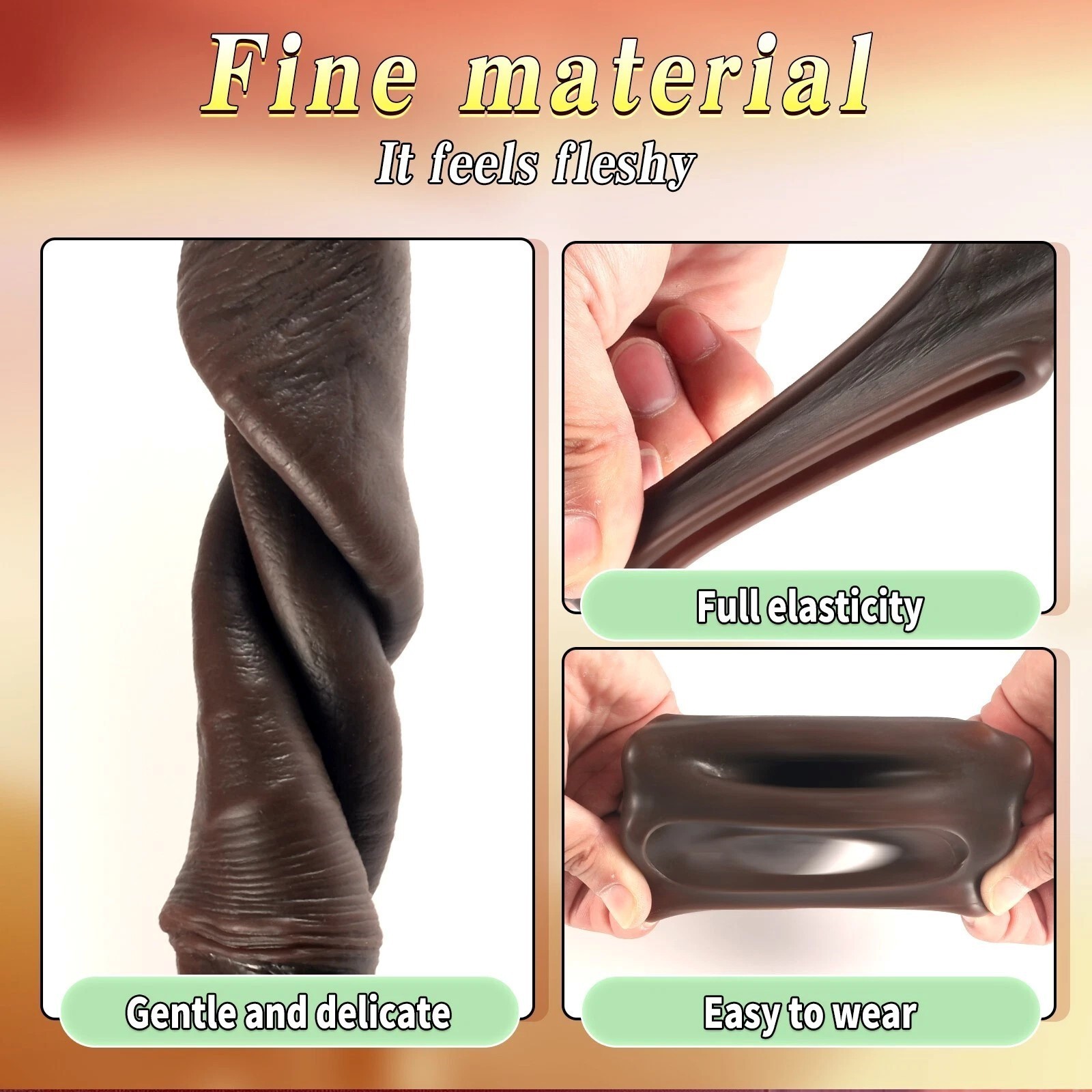 Penis Sheath Male Bigger Sleeve Girth Reusable Condom Extender-Enlarger-Enhancer