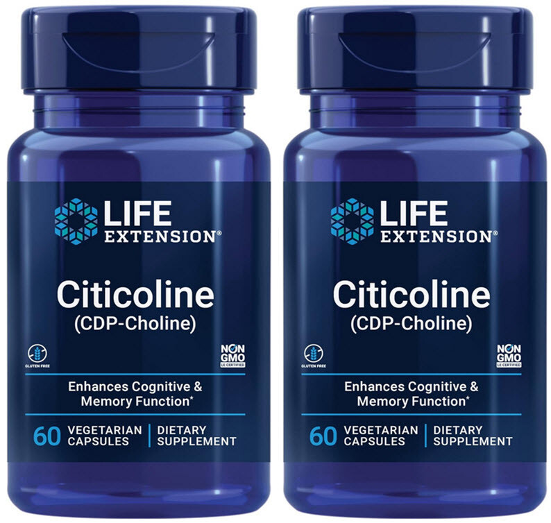 CITICOLINE (CDP-Choline) BRAIN COGNITIVE MEMORY FOCUS 120 Caps LIFE EXTENSION