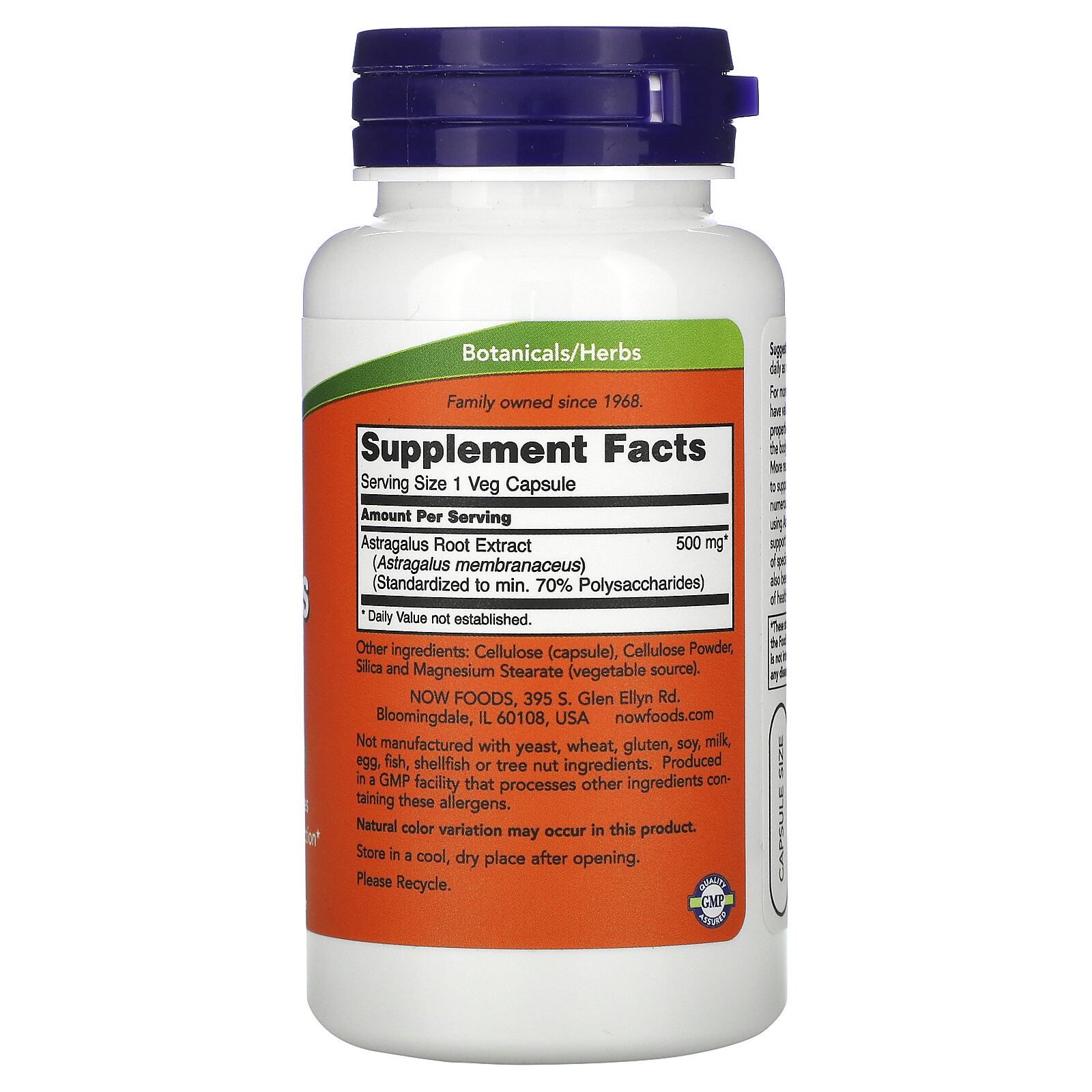 Now Foods Astragalus 70% Extractract 500mg, Veg-Capsules, 90-Count (Pack of 2)