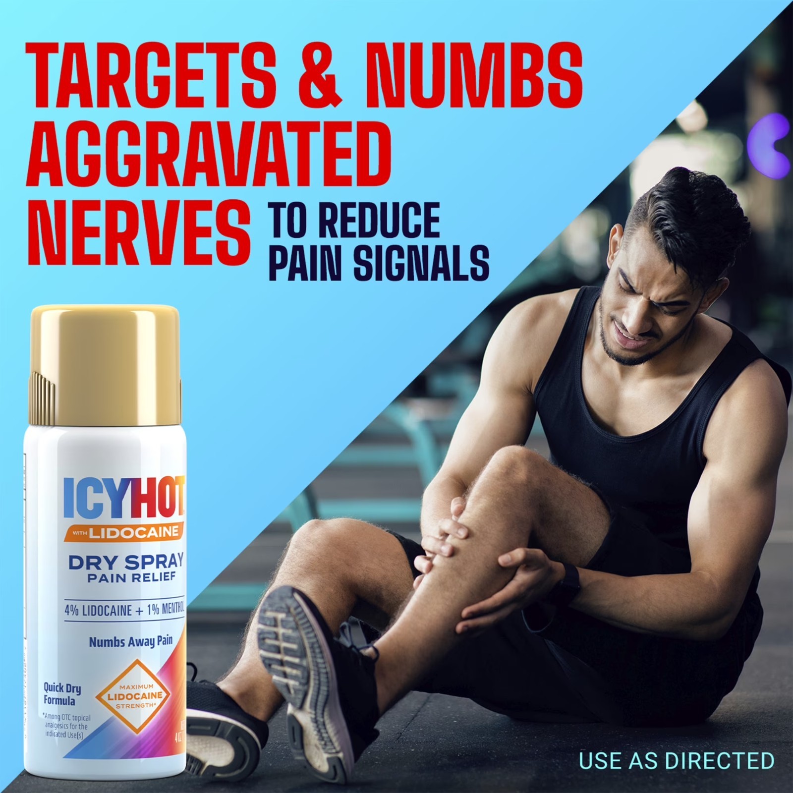 Icy Hot Max Strength Pain Relief Spray 4oz with Lidocaine and Menthol