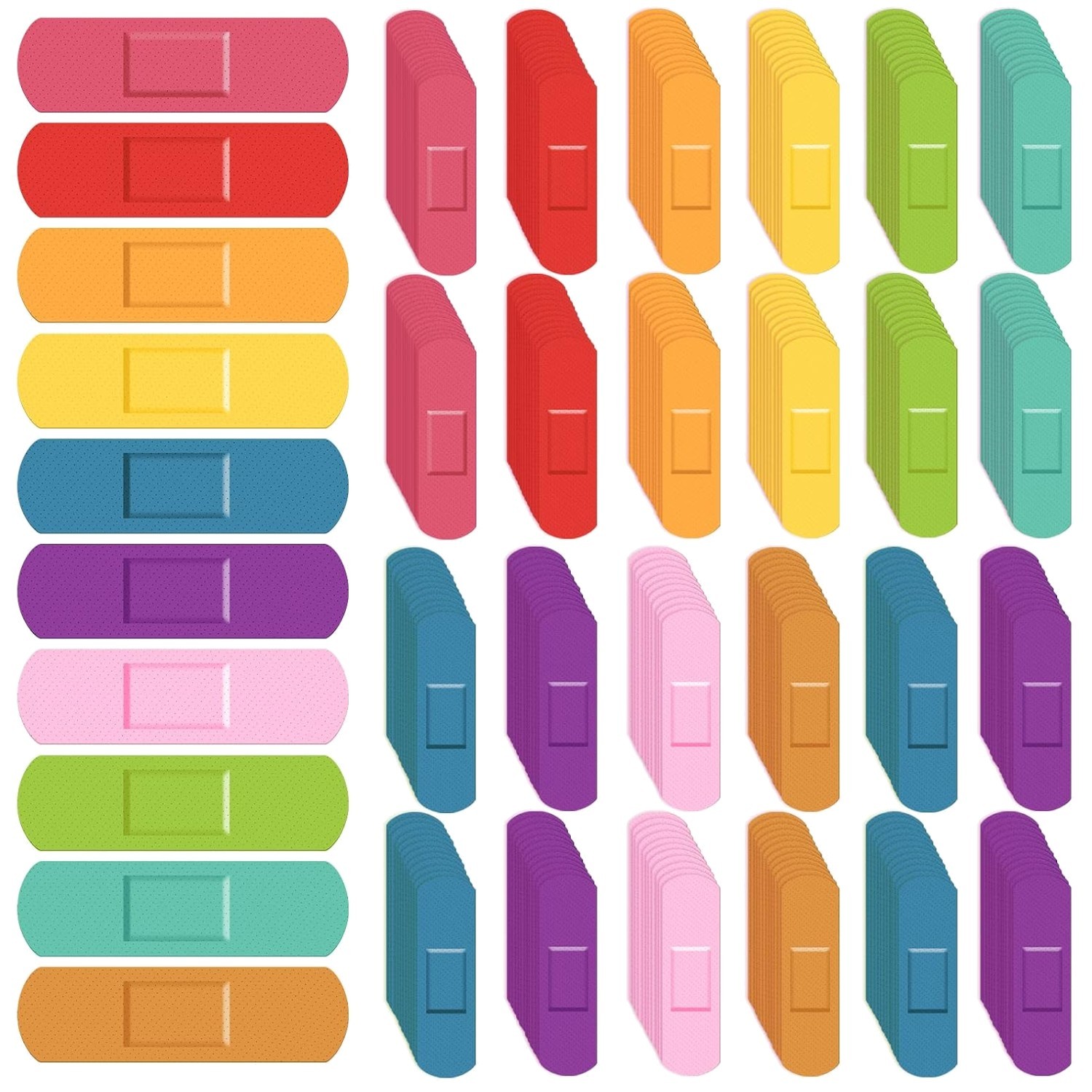 Assorted Colors Bandages – 600 Pcs Kids Flexible Protection