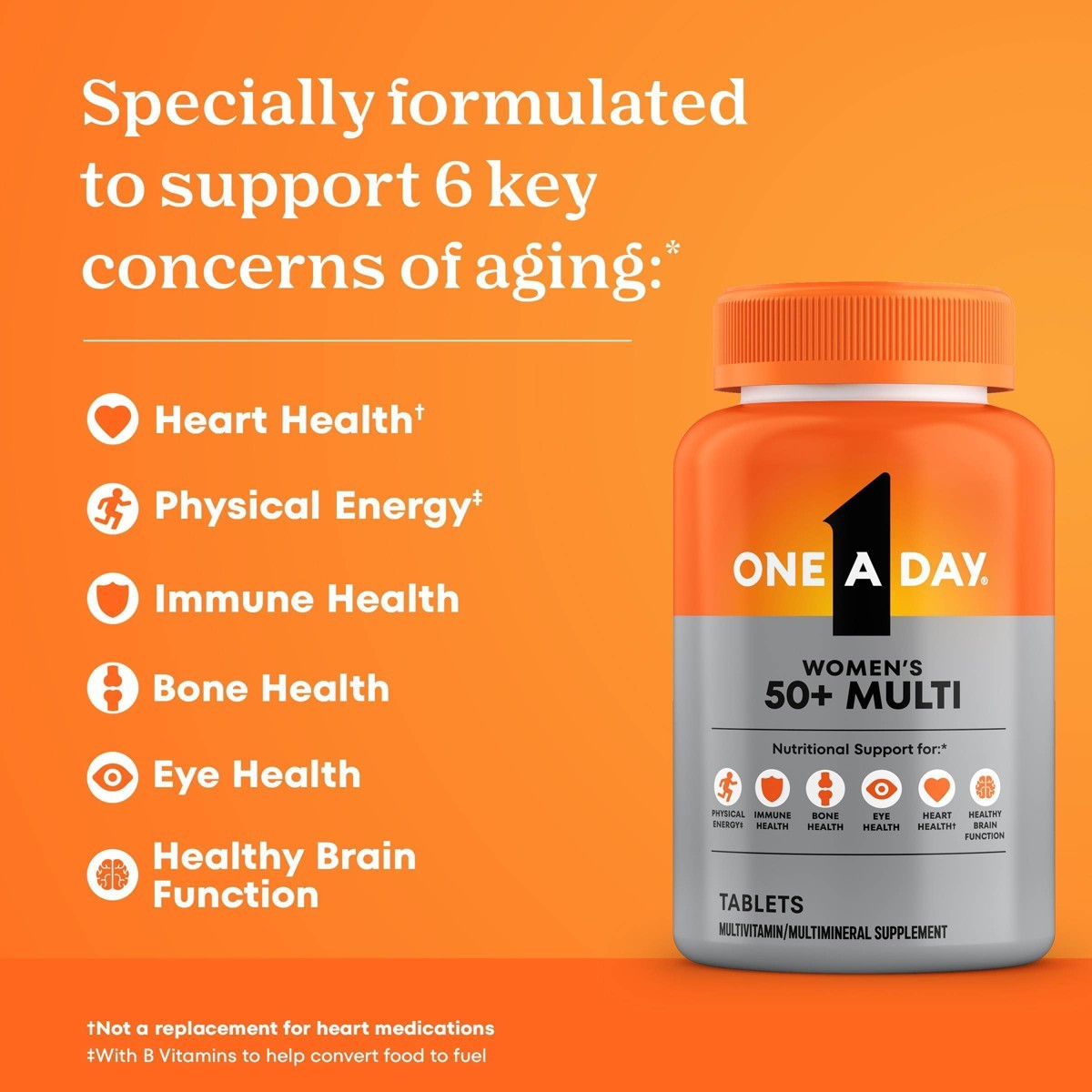 One A Day Women’s 50+ Multivitamin for Bone Health Tablets – 200ct