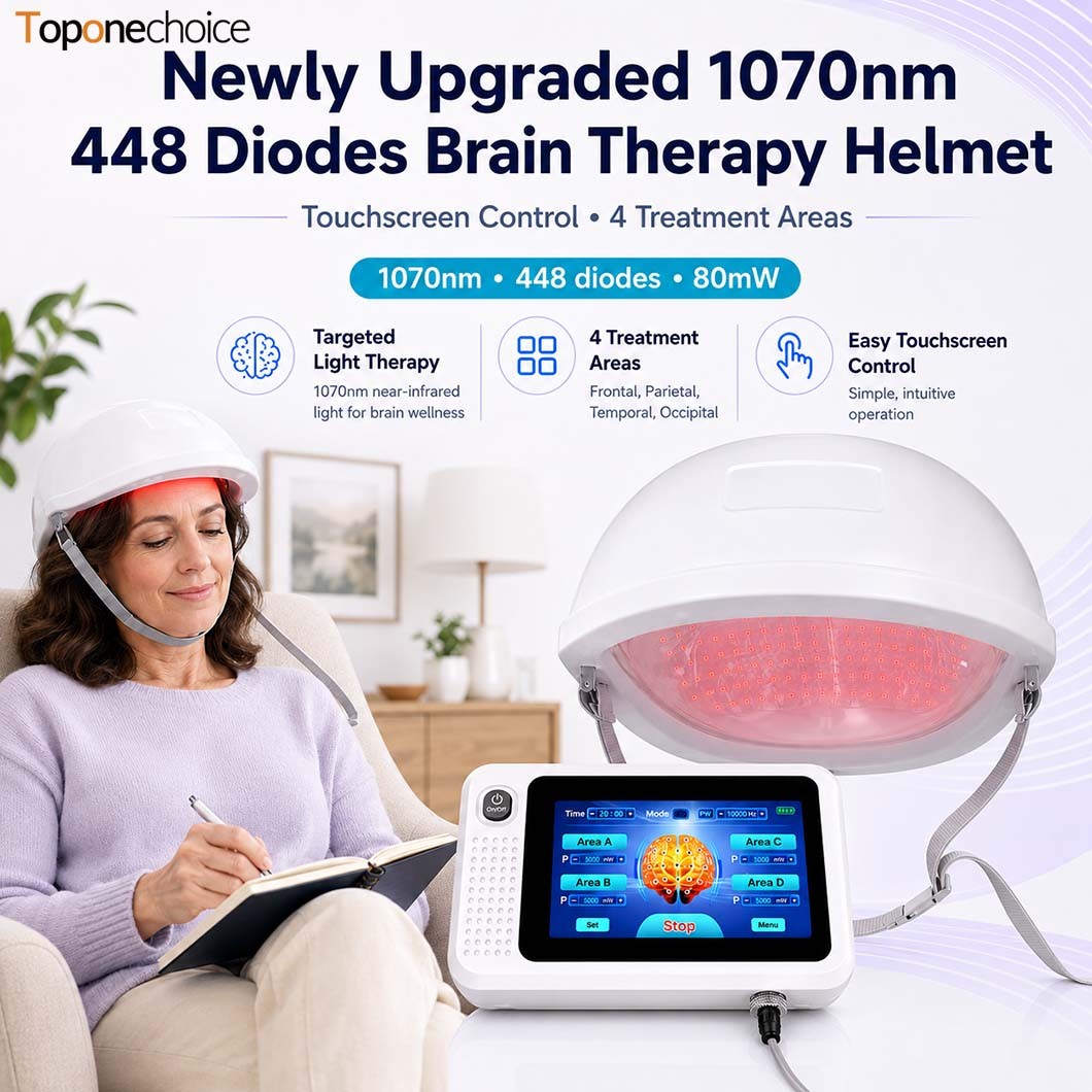 810nm Brain Therapy Helmet 448 LEDs PBM Near Infrared Light Cognitive Support