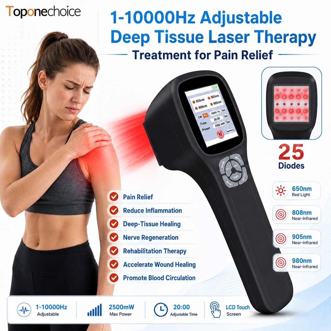 Cold Laser Therapy Device 25 Diodes for Tendonitis Bursitis Muscle Pain Relief