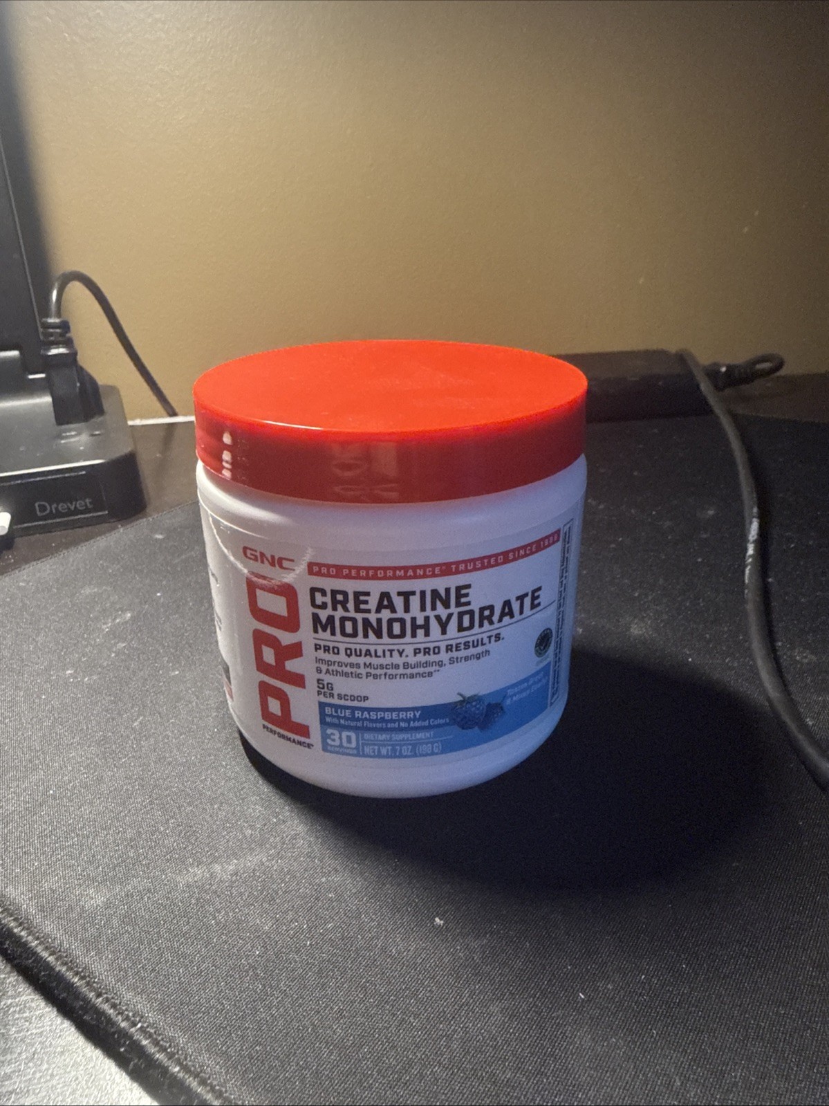 GNC Pro Performance Creatine Monohydrate Powder Blue Raspberry 30 Servings