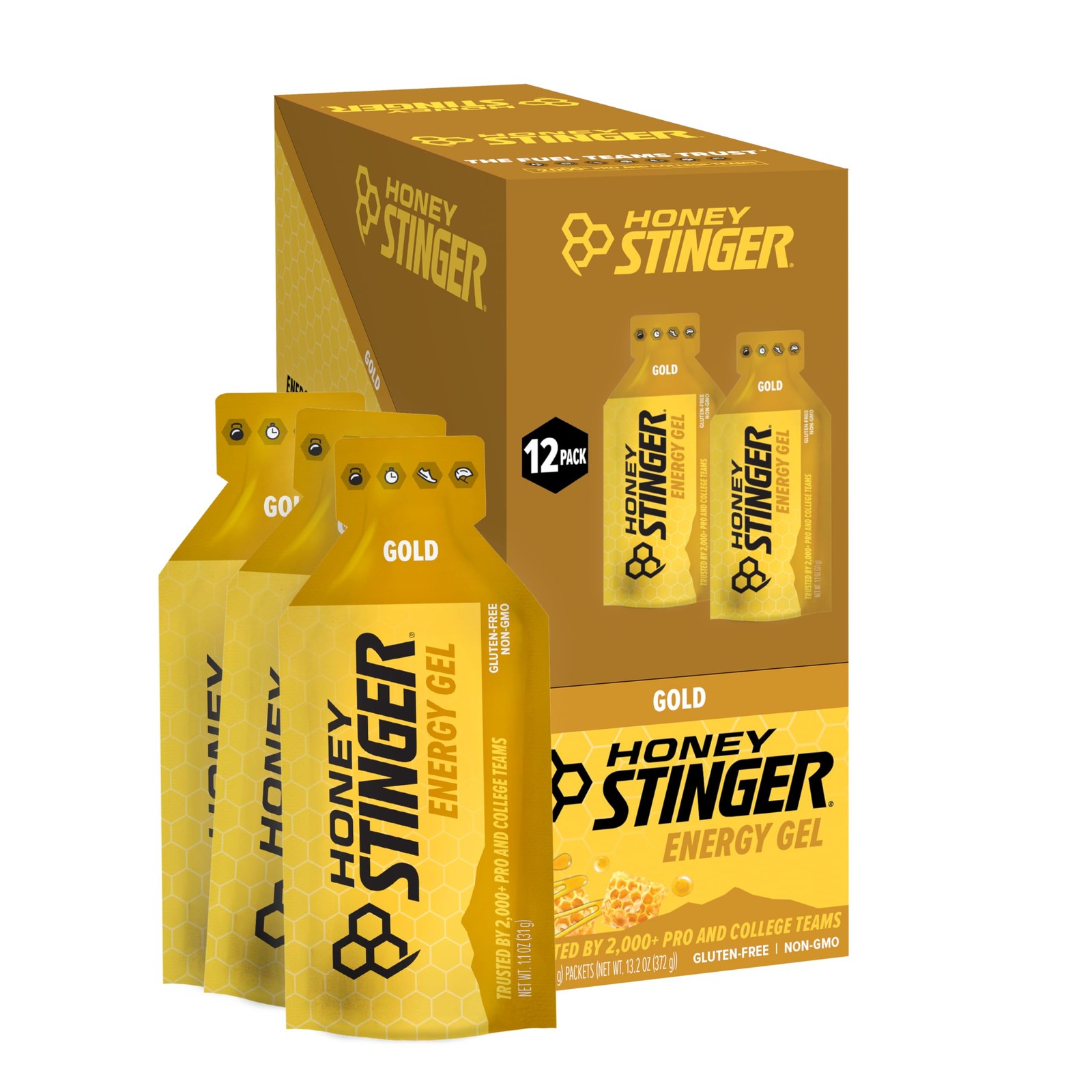 Honey Stinger Gold Energy Gel, Gluten Free & Caffeine Free, for Exercise, Run…