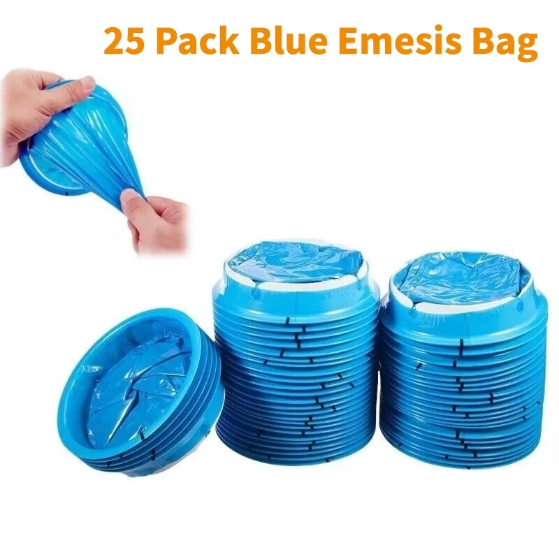 50-Pack Disposable Emesis Vomit Puke Throw-Up Barf Bags Air Sea Car Sickness Aid