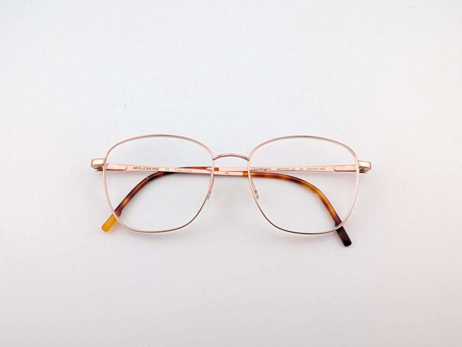 Moleskine Eyeglasses, Frames Only, MO2120-UC 22, 53-16-145, Hypoallergenic, Rose
