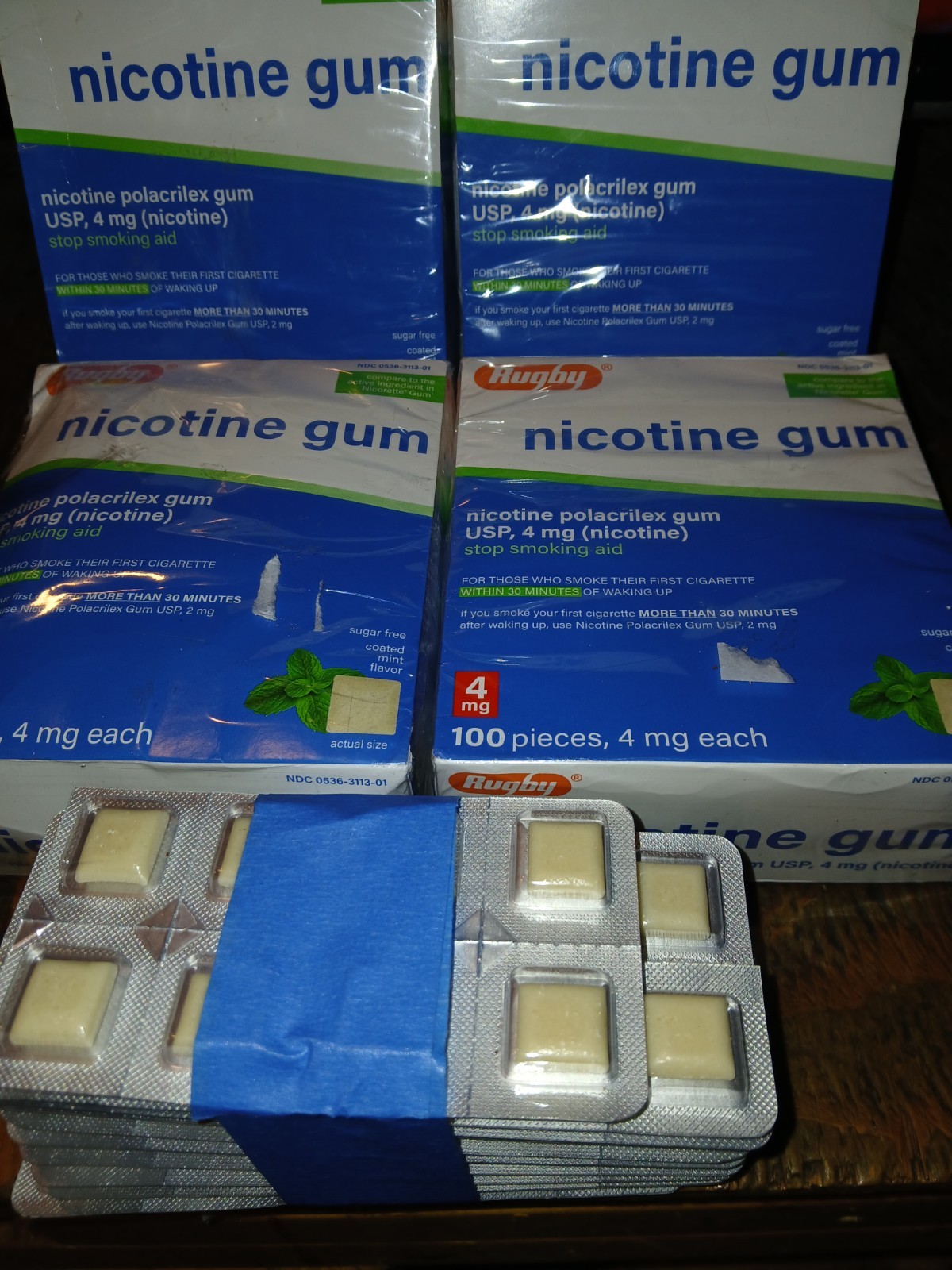 Rugby Nicotine Gum Mint 4mg 100 Pieces Sugar Free ⭐ Factory SEALED – BRAND NEW!
