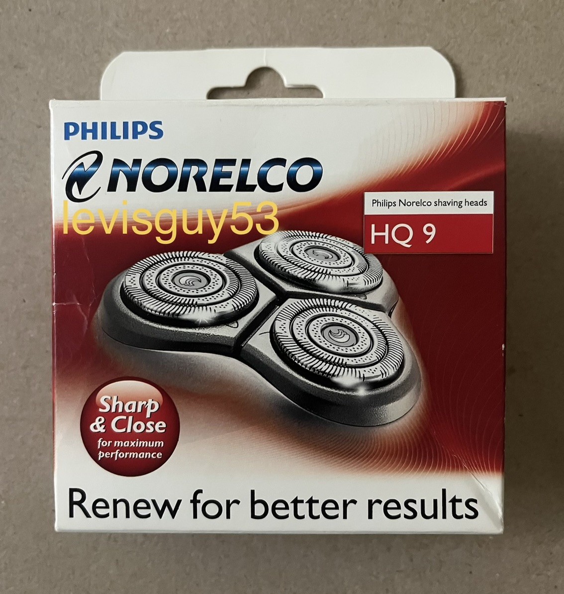 genuine OEM Philips Norelco HQ 9 replacement heads / 2008 packaging