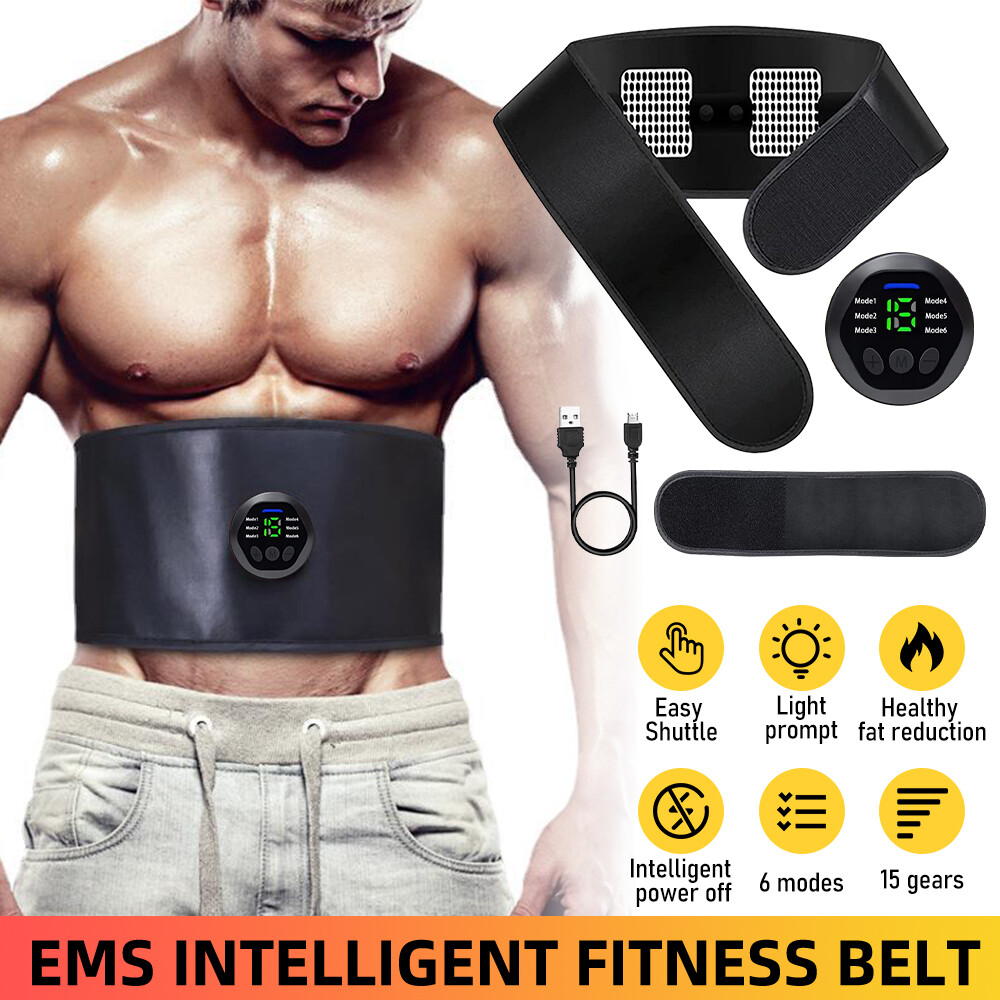 EMS Abdominal ABS Fit Muscle Stimulater Training Fitness Workout Belt 15 Gears