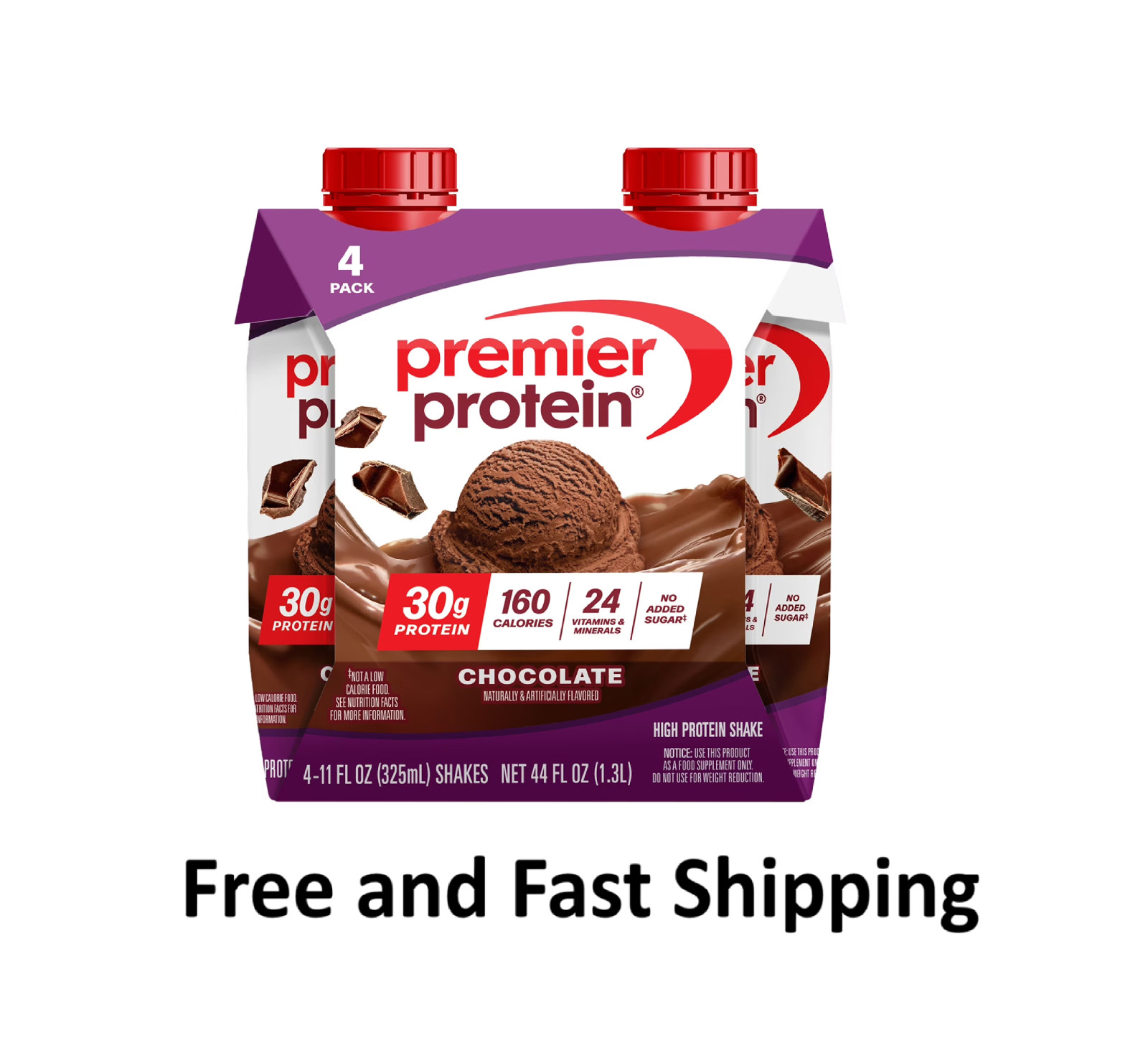 Premier Protein Shake, Chocolate, 30g Protein, 11 fl oz, 4 Ct