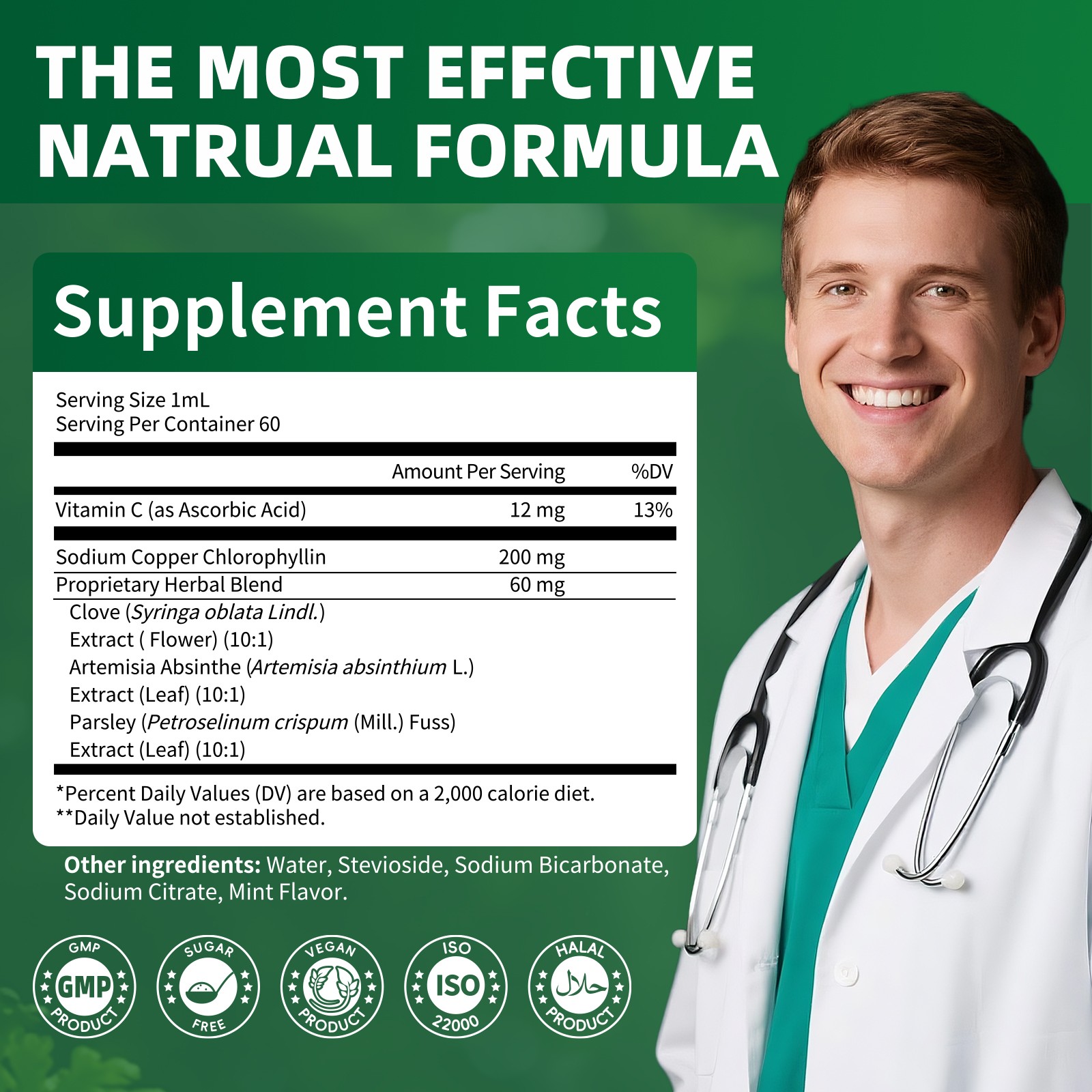 Liquid Chlorophyll Drops Cleanse &Support Immune System & Energy Natural