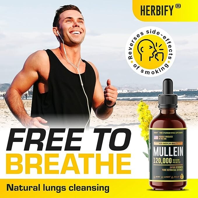 Mullein Drops – Lung Cleanse – Mullein Leaf Extract – Powerful Mullein for Im…