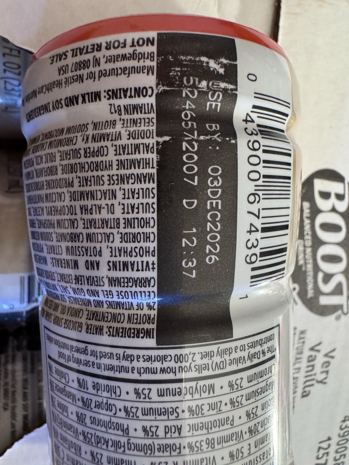 BOOST Original Nutritional Drinks,Very Vanilla, 8 Oz. / 24 Bottles -Exp Dec 2026