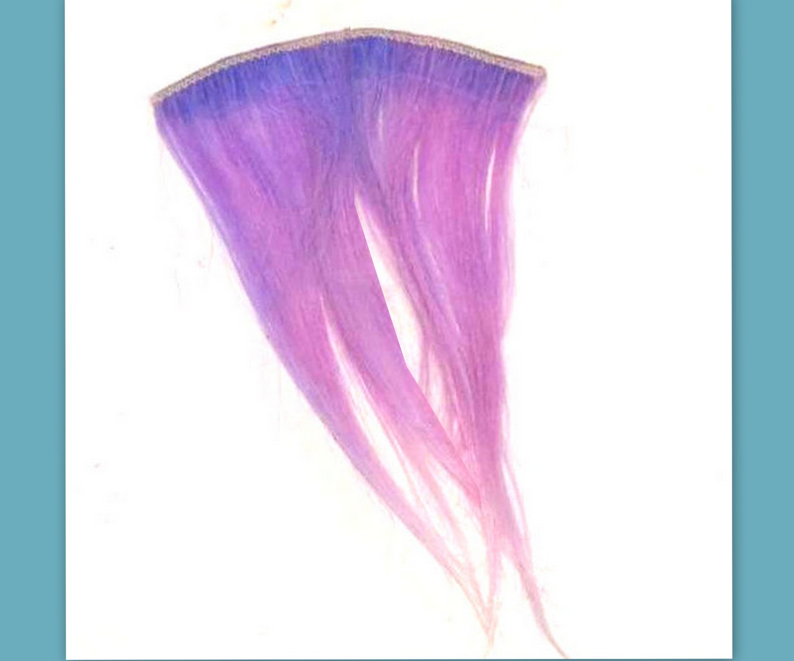 dyed Human Hair Bangs Clip in Emo Scene extensions Women rainbow weft costume