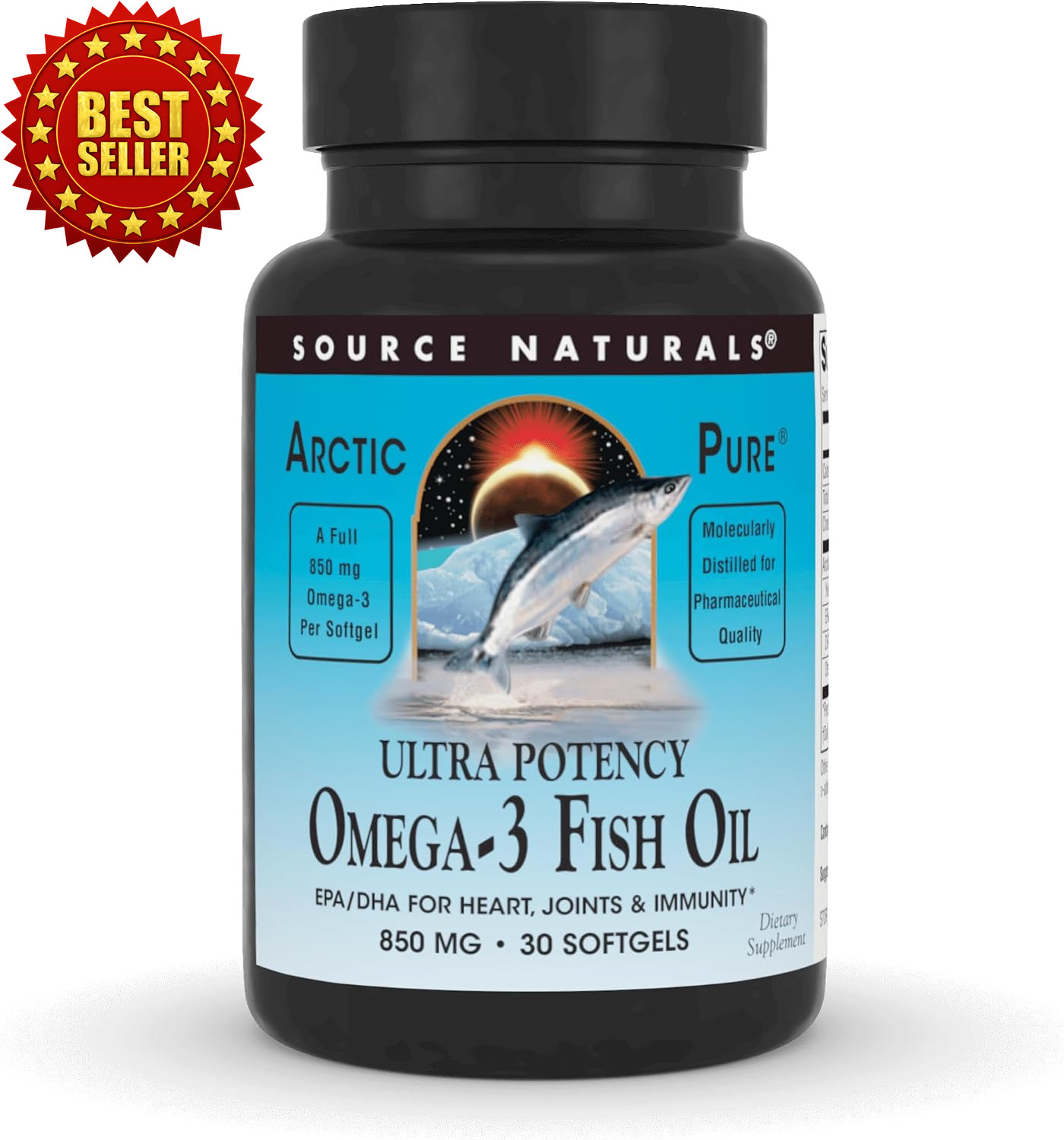 Source Naturals Fish Oil Arcticpure Ultra Potency 850 mg Omega-3 30 Softgels