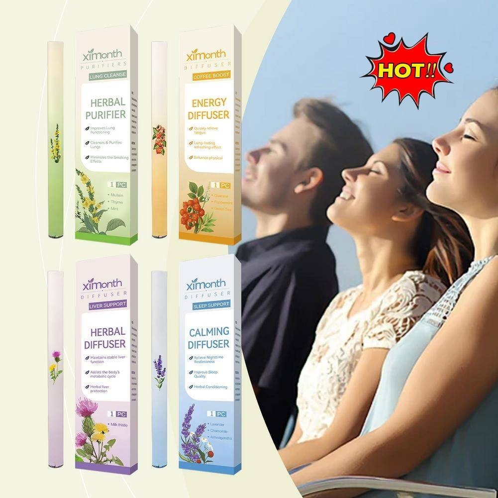 4 Style Herbal Diffuser w/Mullein Thyme Mint for Lung Health Fresh Air 4 packs