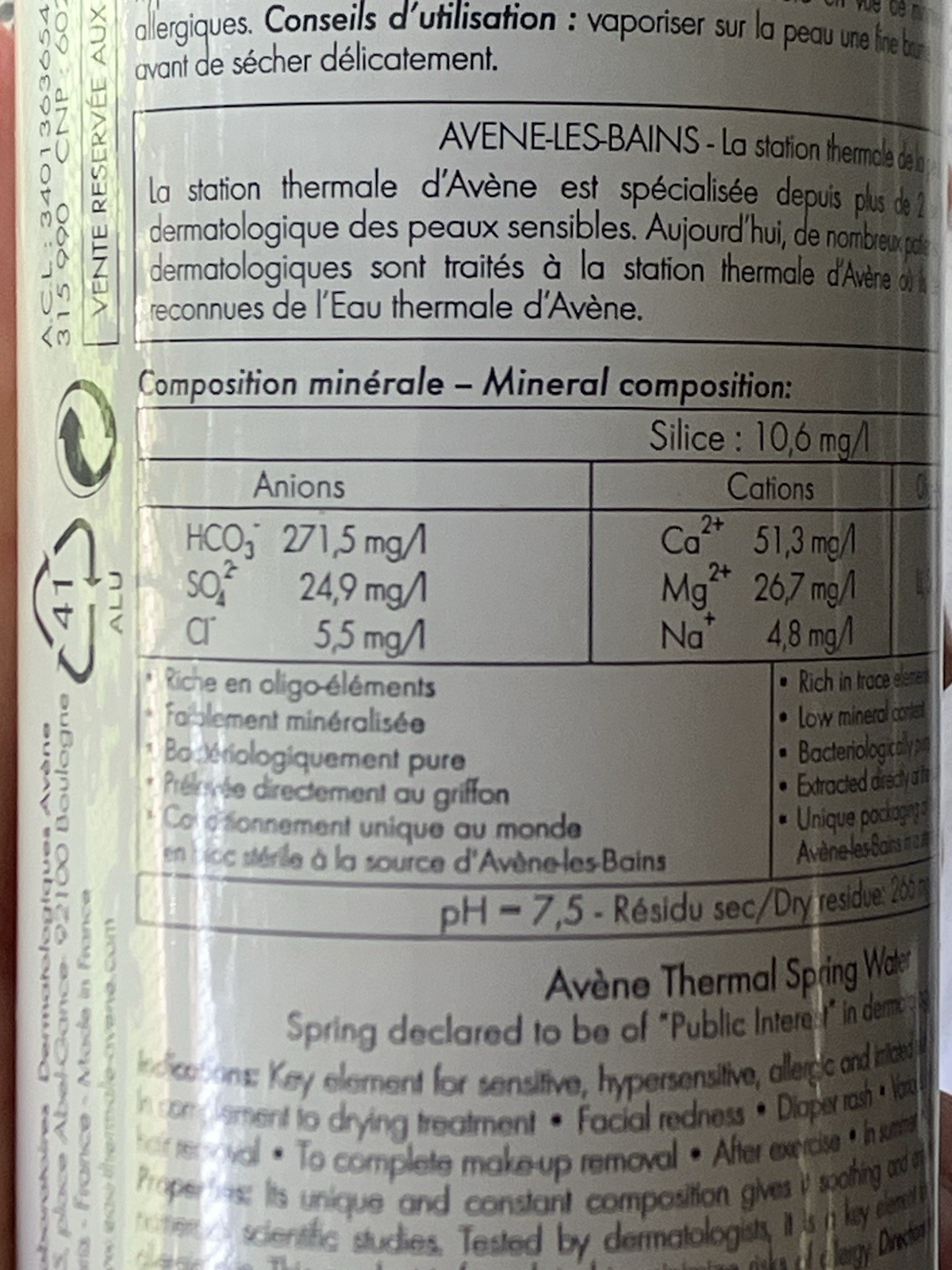 Avene Thermal Eau Thermale Spring Water Sensitive Skin 150ml / 5.2oz New Sealed