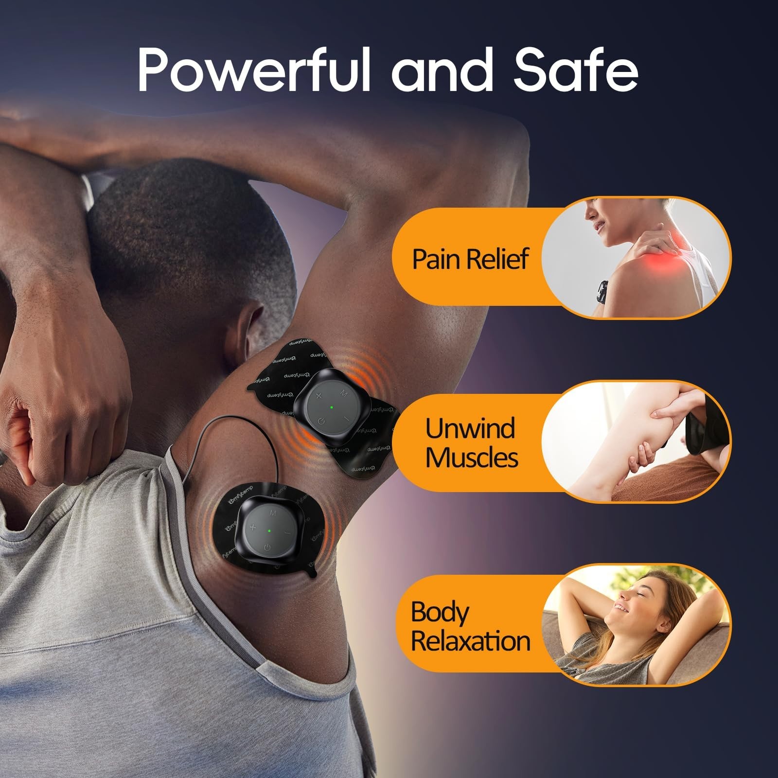 Wireless TENS Unit Muscle Stimulator – 30 Modes Pain Relief, Rechargeable, Remot