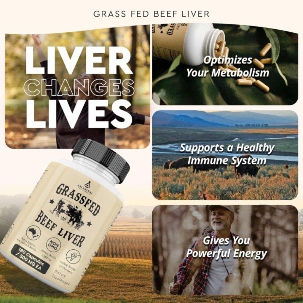 Ancestral Supplements Grass Fed Beef Liver 3000mg Non-GMO new sealed 180Caps
