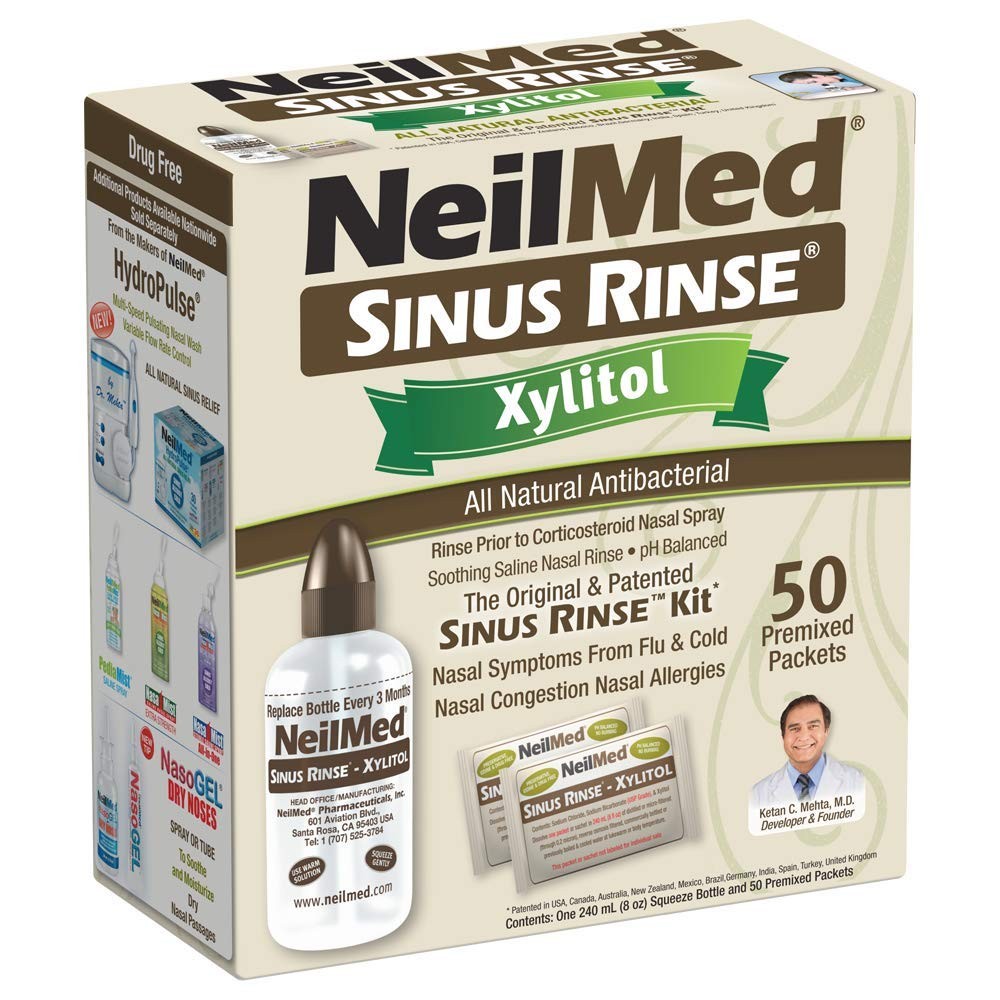 NeilMed Sinus Rinse Kit with Xylitol, 50 Count Pack of 1
