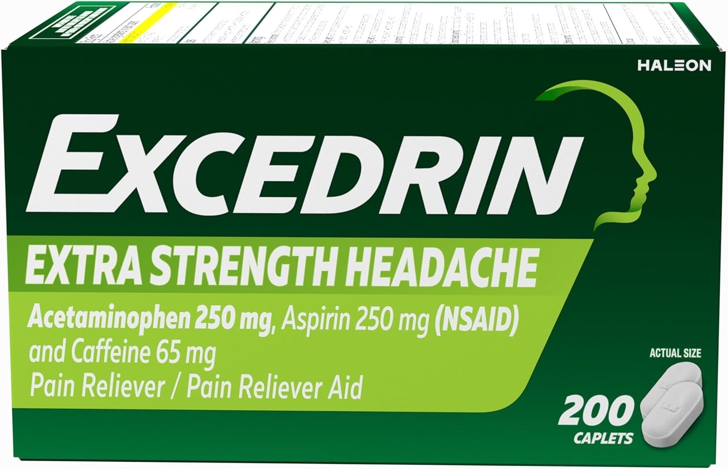Excedrin Extra Strength Pain Relief Caplets 200 Count – Headache Relief