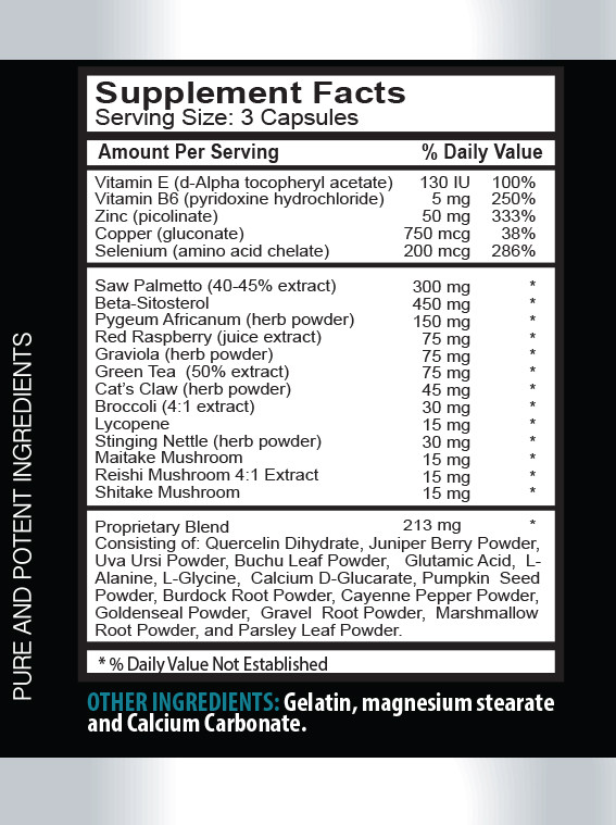Reduce Urination – PROSTATE SUPPORT COMPLEX – saw palmetto 1 Bottle 60 Capsules