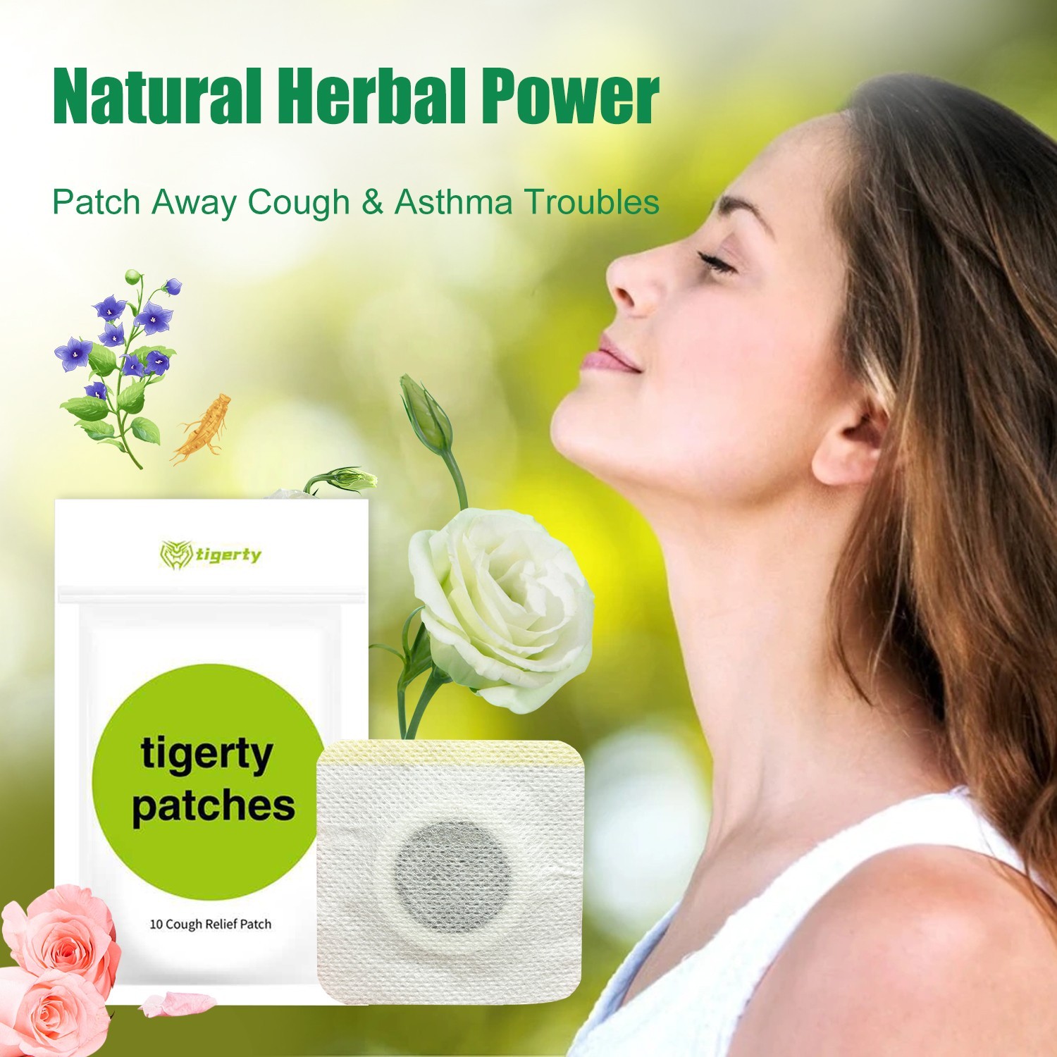 Natural Cough Relief Patch, Herb Sticker for Chest & Throat, Soothing Breathing