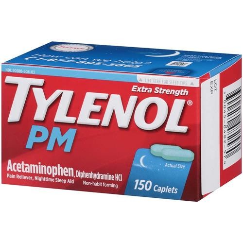 Tylenol PM Extra Strength Pain Reliever Nighttime Sleep Aid 150 Caplets New