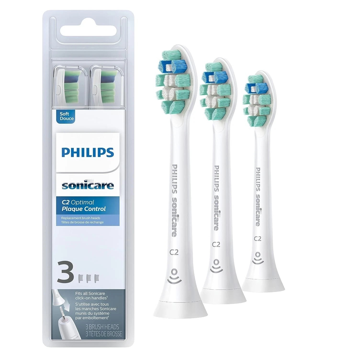 5 LOT Philips Sonicare C2 Optimal Plaque Control Brush Heads Genuine Replacement