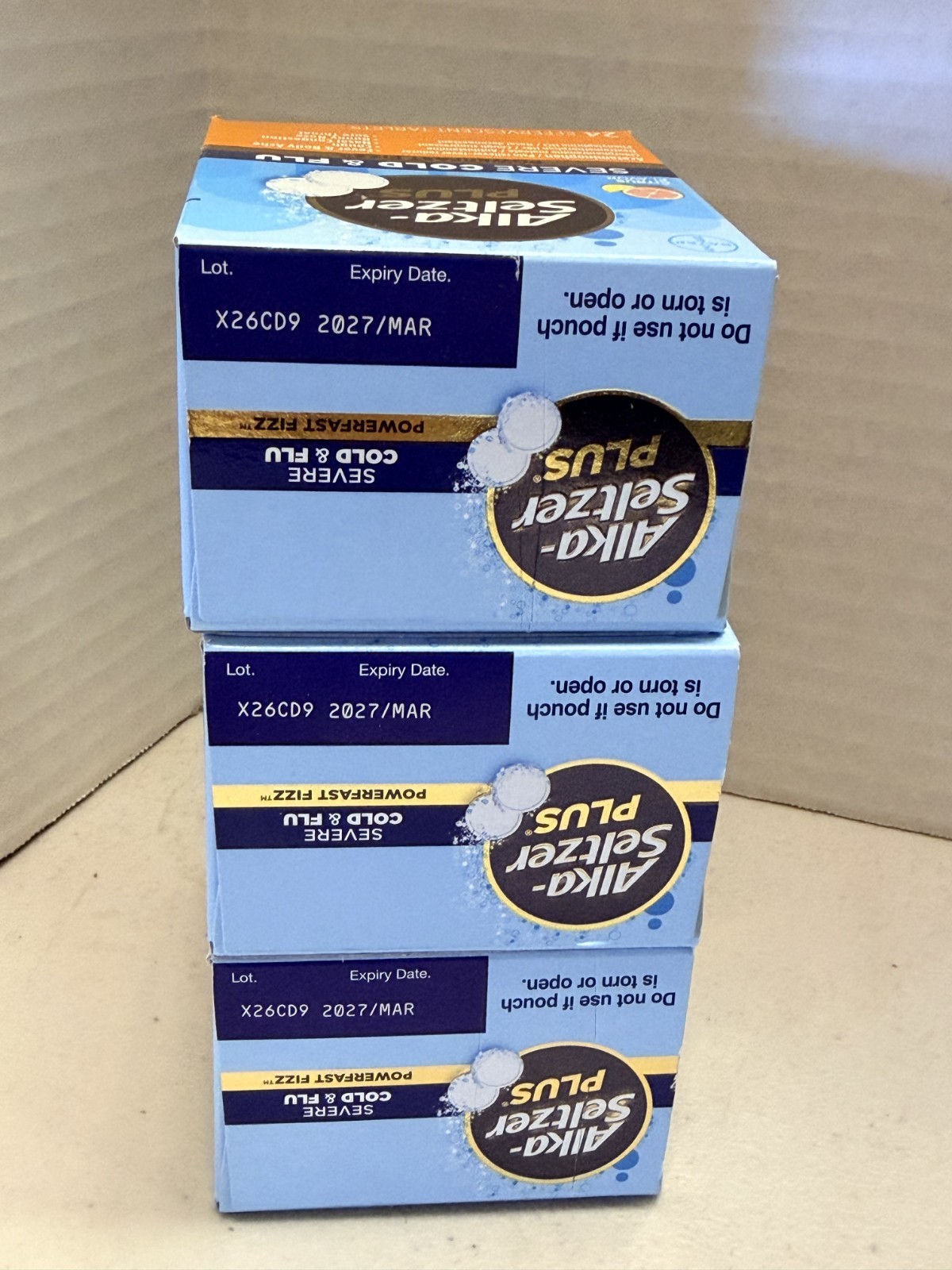 (3) ALKA-SELTZER PLUS Severe Cold & Flu Medicine, Citrus Exp 03/27