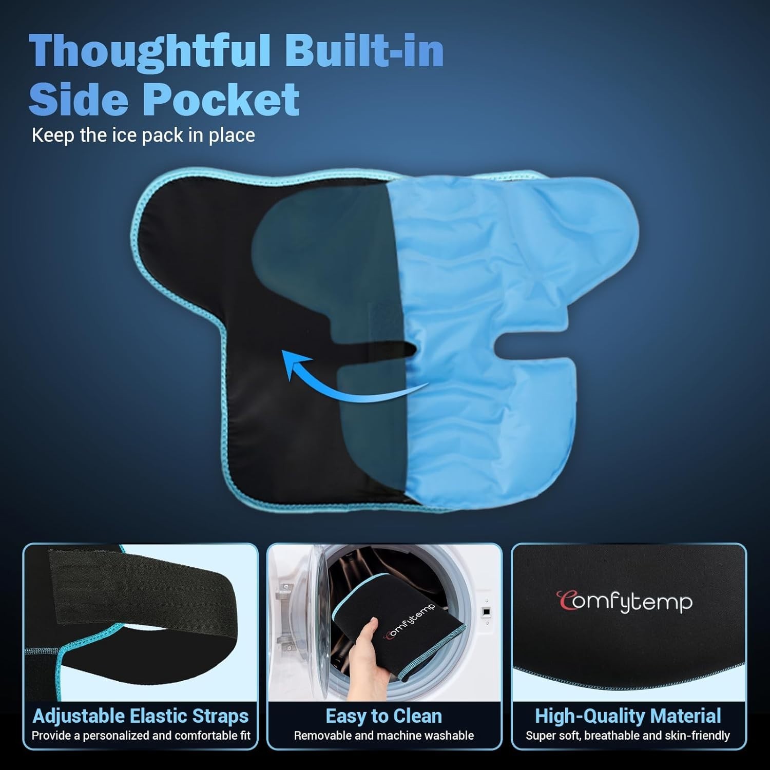 Reusable Shoulder Ice Pack Brace with Adjustable Fit & Long-Lasting Relief