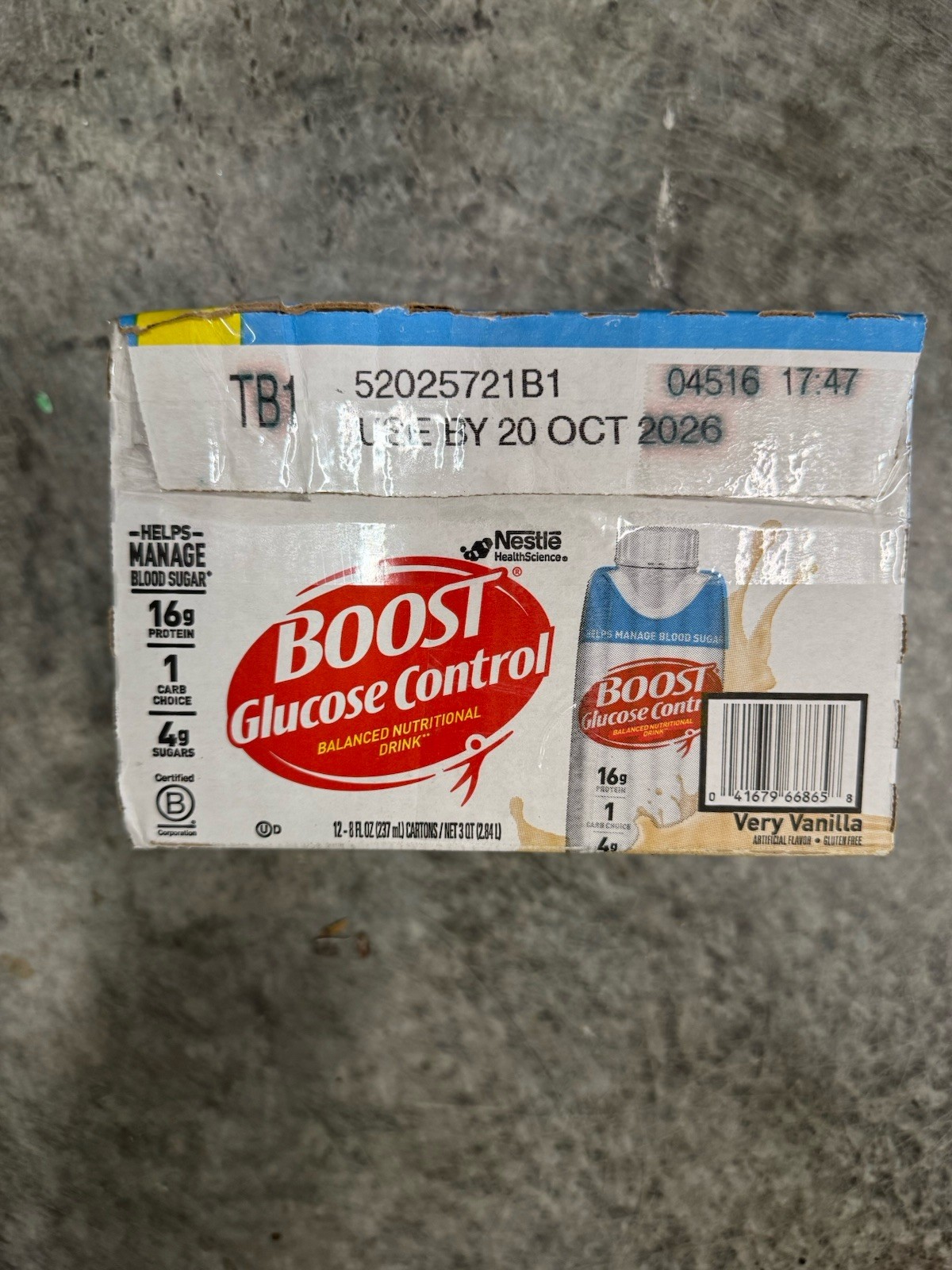 Boost Glucose Control Nutritional Drink Vanilla, 8oz, 11-Pack, Very Vanilla