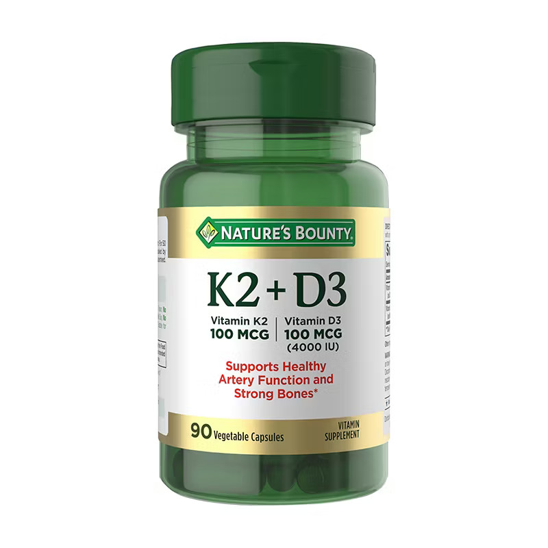 Nature’s Bounty Vitamin K2 + D3 4000 IU 90 Veg Capsules 100 mcg MK-7 EXP-08/2027
