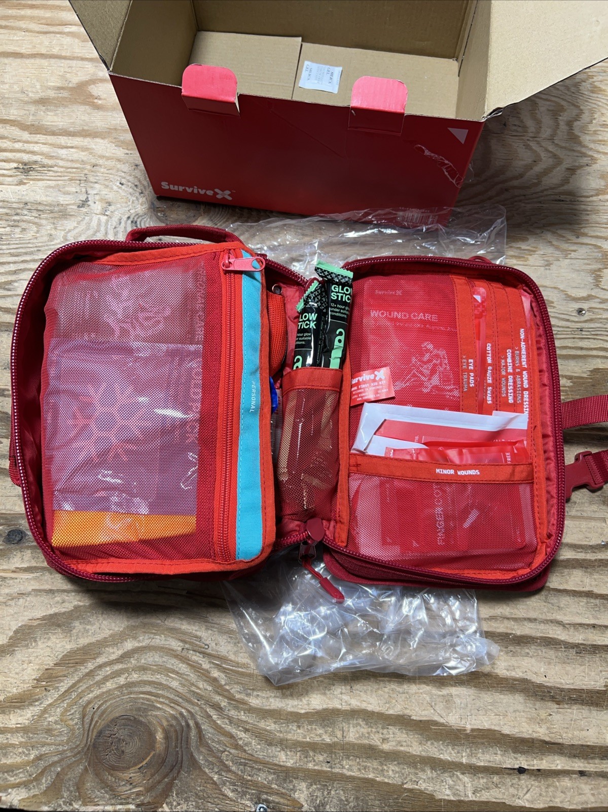 SurviveX Large First Aid Kit Color Coded for Car Travel Home Camping Backpack