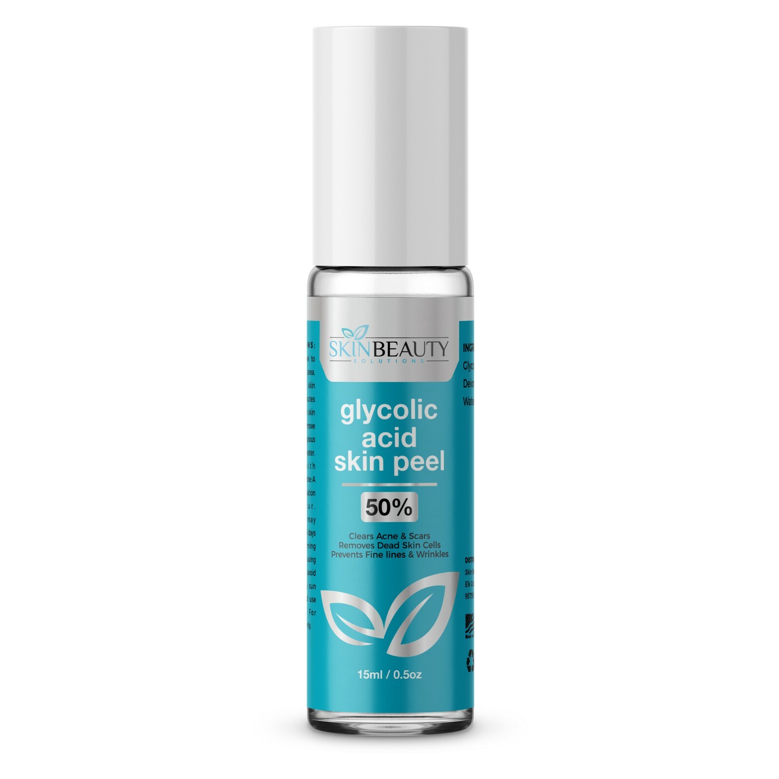 GLYCOLIC Acid Skin Roll-On Peel 50%- Wrinkles, Acne, Blackheads, Scars