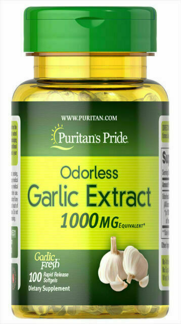 Puritan’s Pride 1000mg Odorless Garlic Softgel – 100 Count