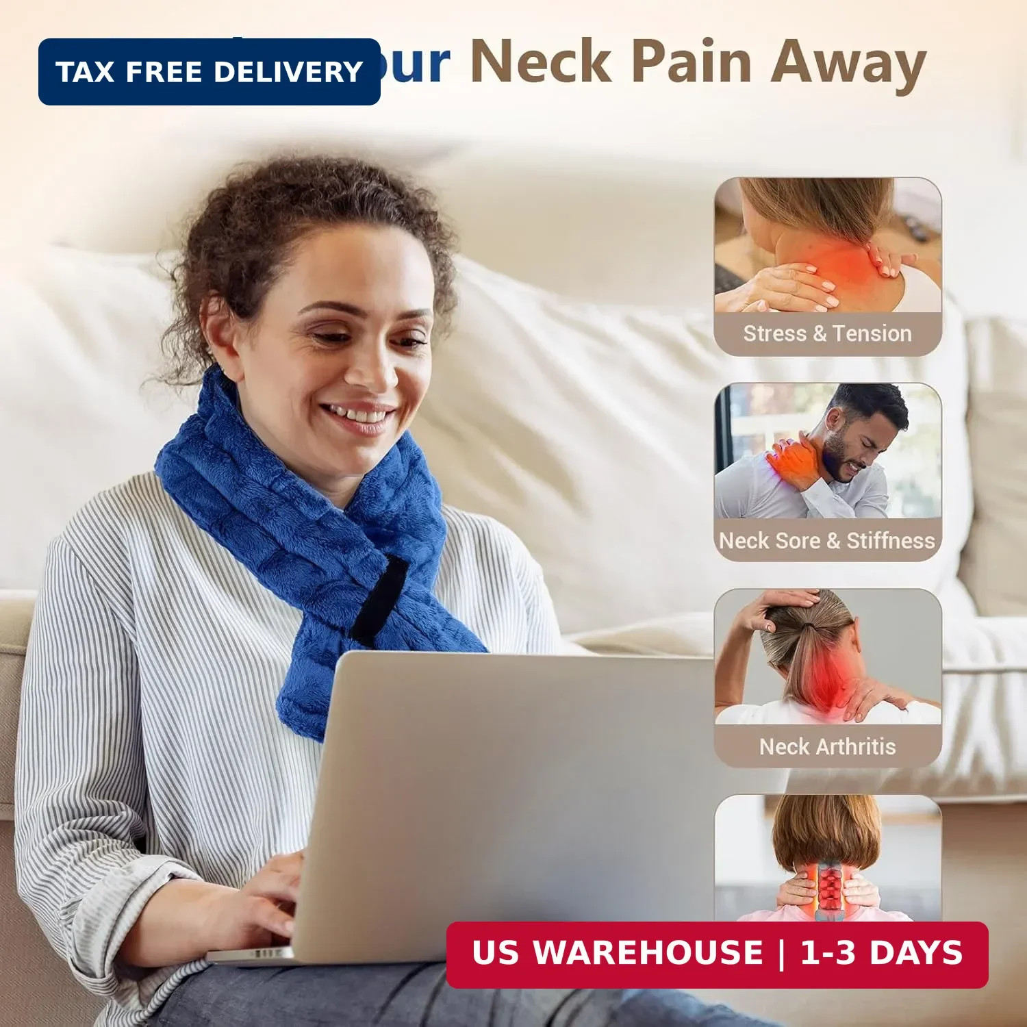 Comfytemp Microwavable Heating Pad for Neck Shoulders, FSA Eligible HSA, 33″×4″,