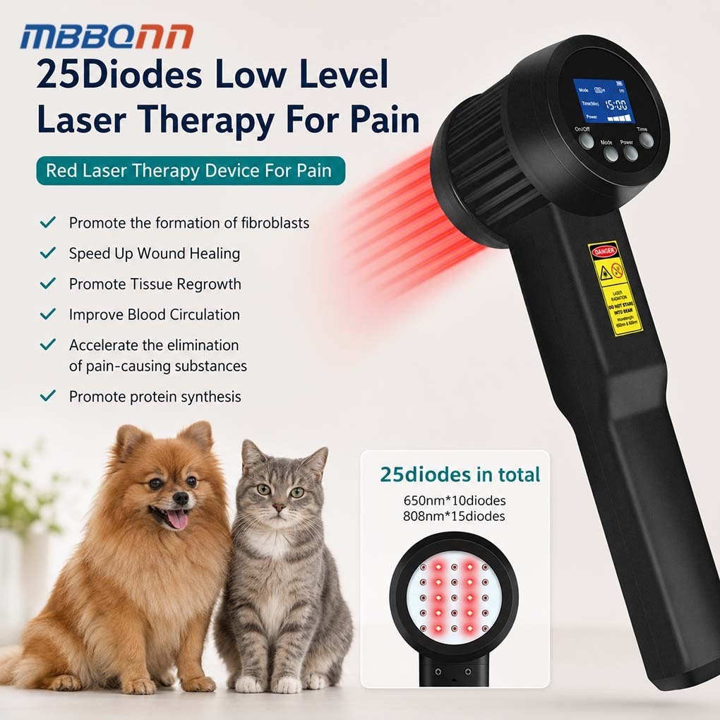 8W 25 Diodes Red Infrared Laser Therapy Device for Humans Pets Joint Pain Relief